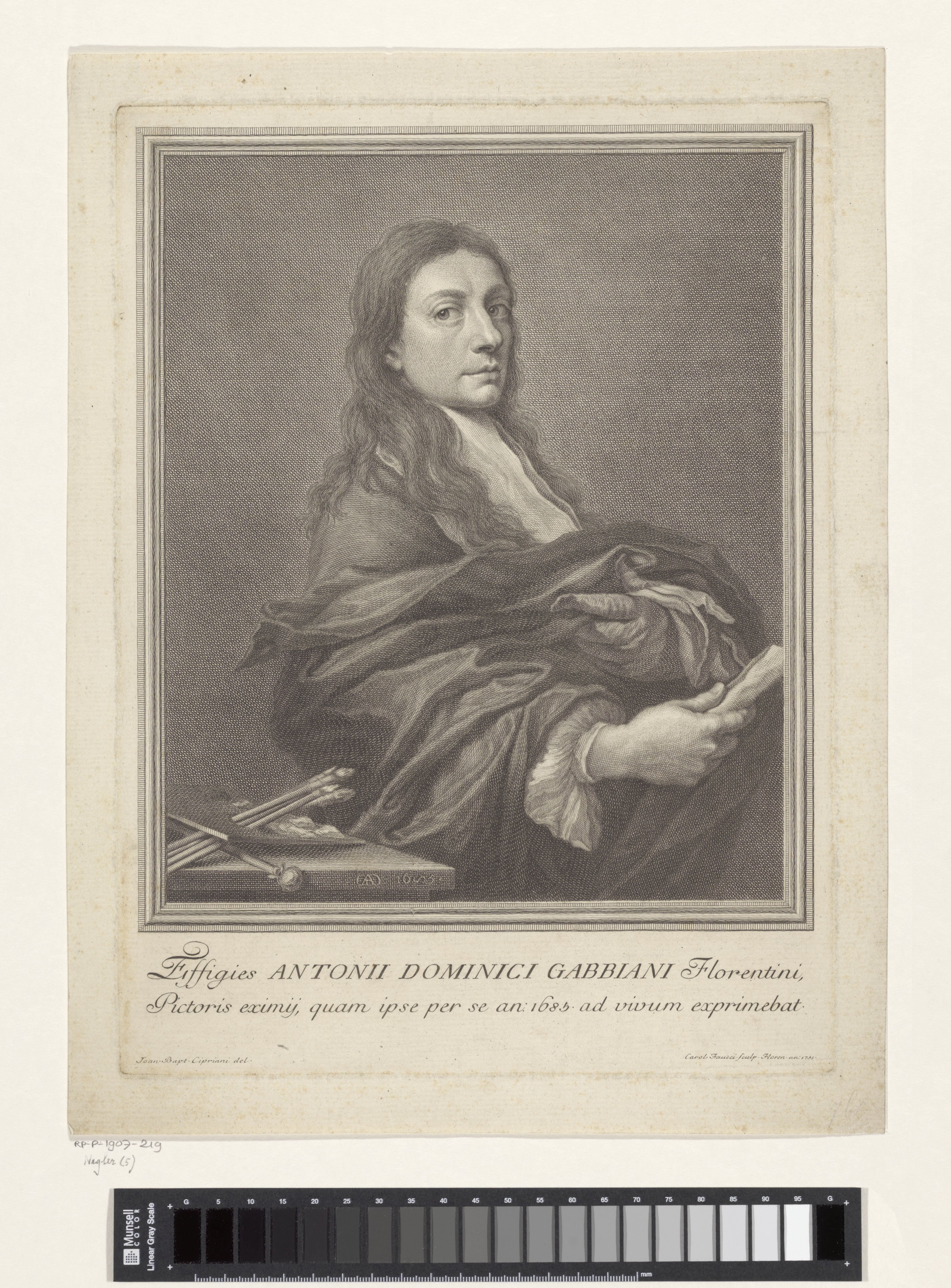 Portret van schilder Anton Domenico Gabbiani