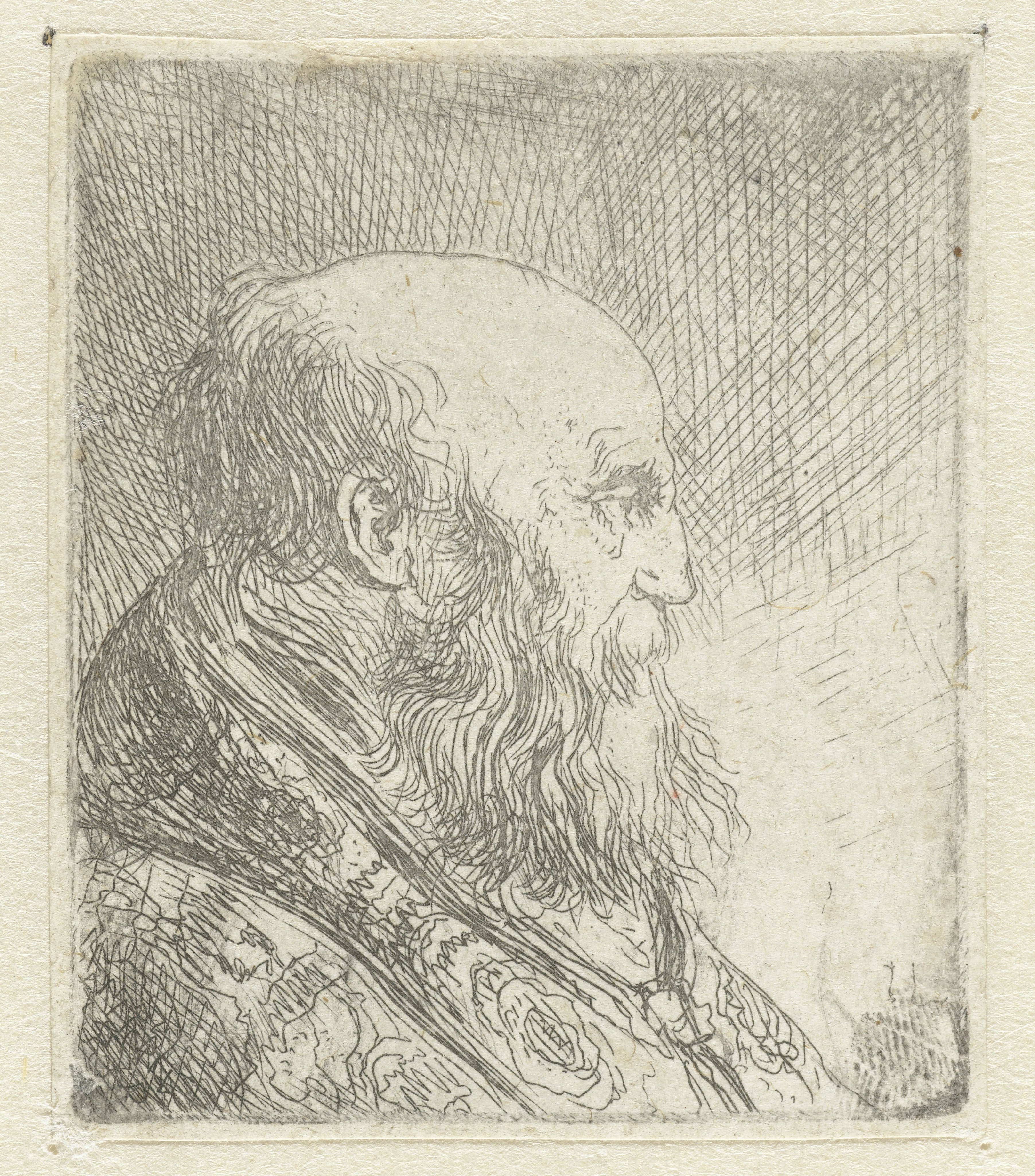 Buste van een oude man met baard