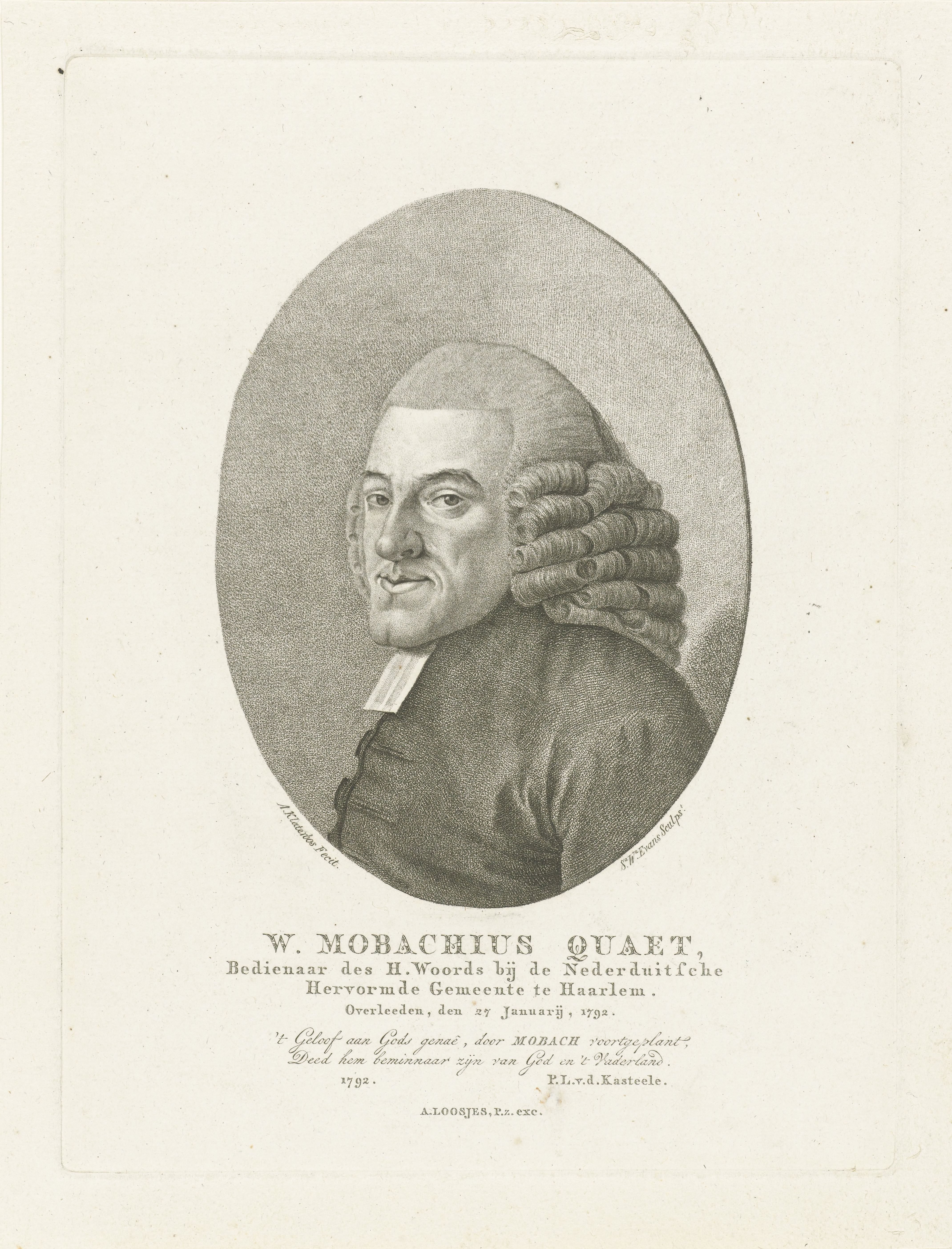 Portret van W. Mobachius Quaet