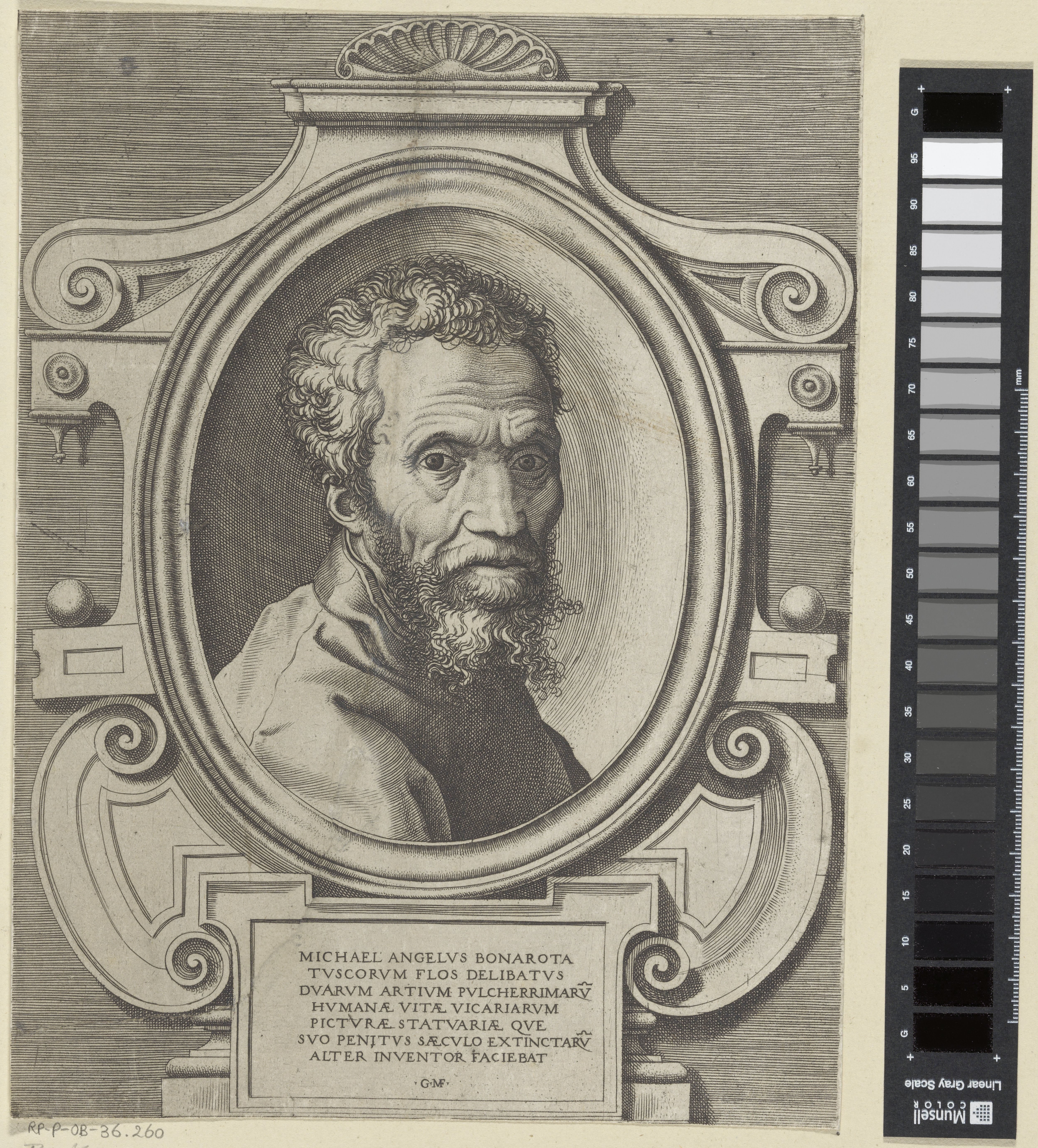 Portret van kunstenaar Michelangelo