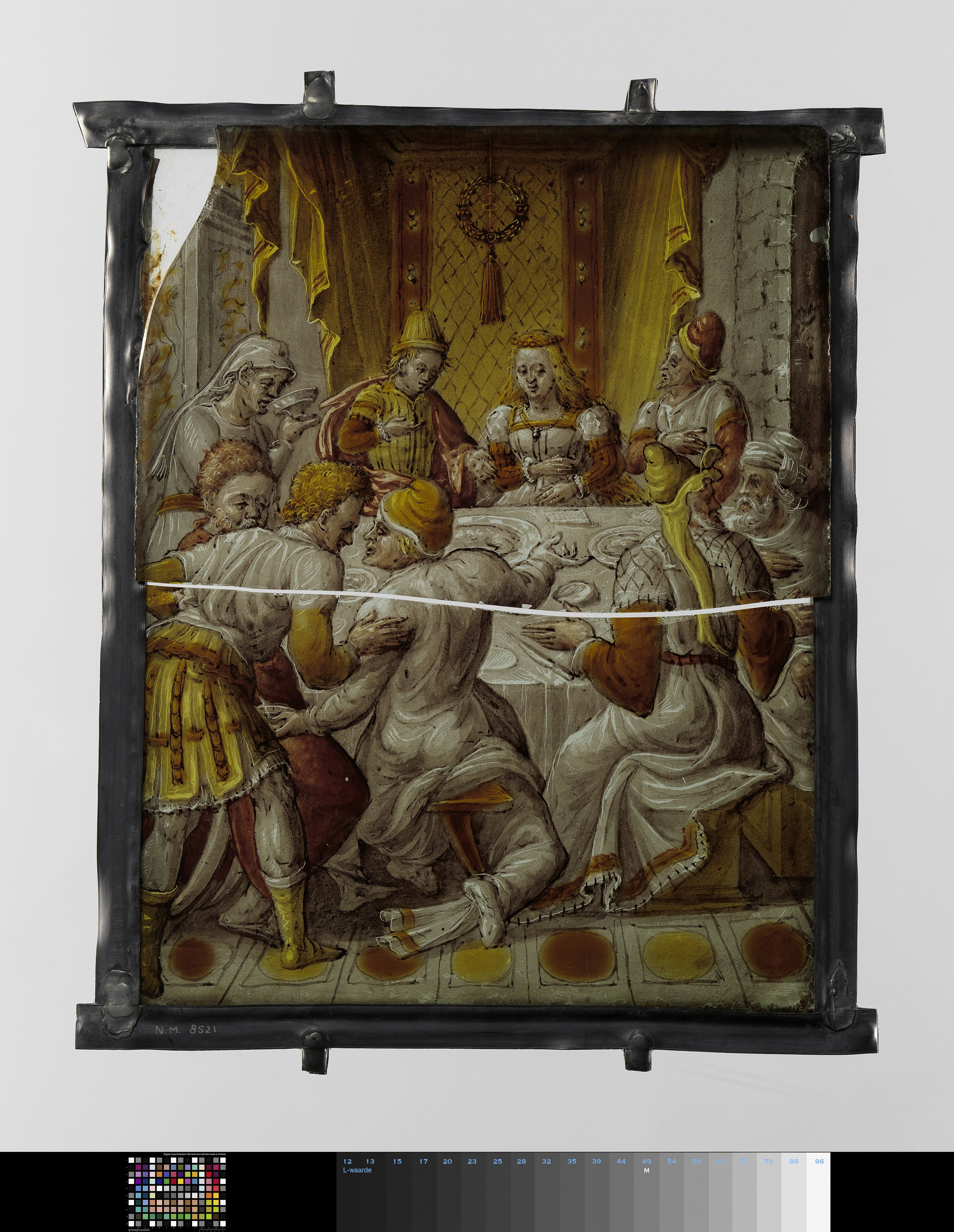 Ruit met het bruiloftsmaal van Esther