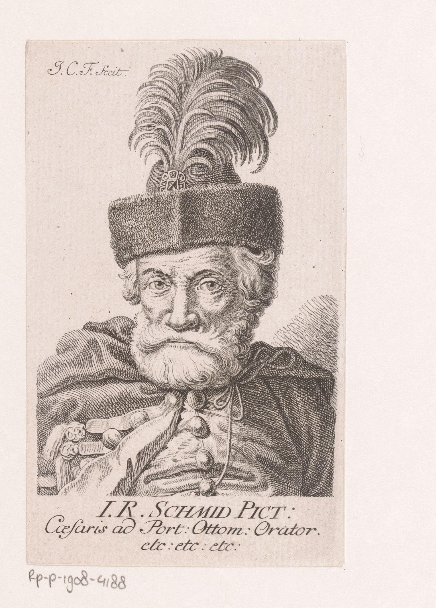 Portret van Johan Rudolf Schmid