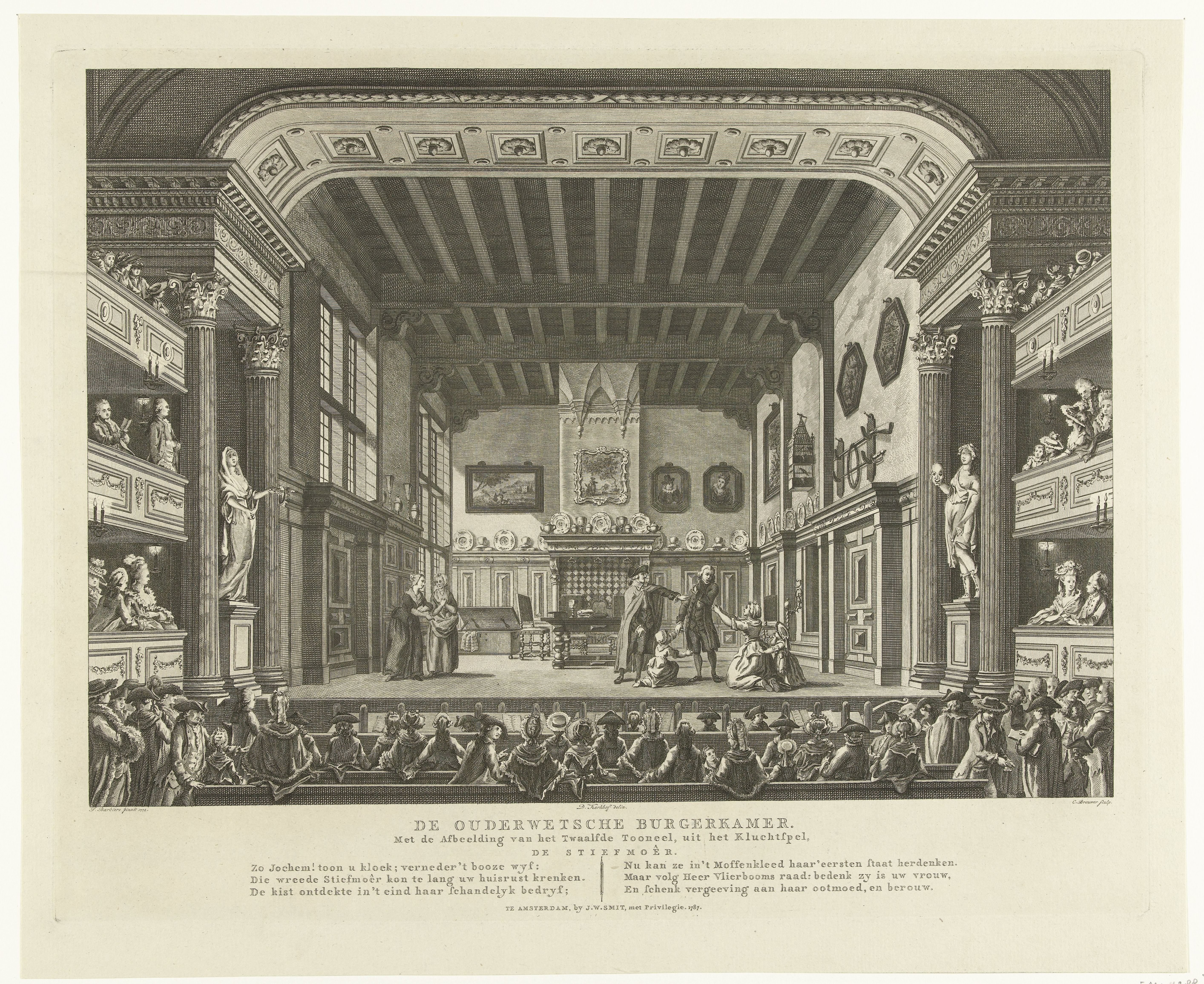 Schouwburg met toneeldecor: De Ouderwetsche Burgerkamer