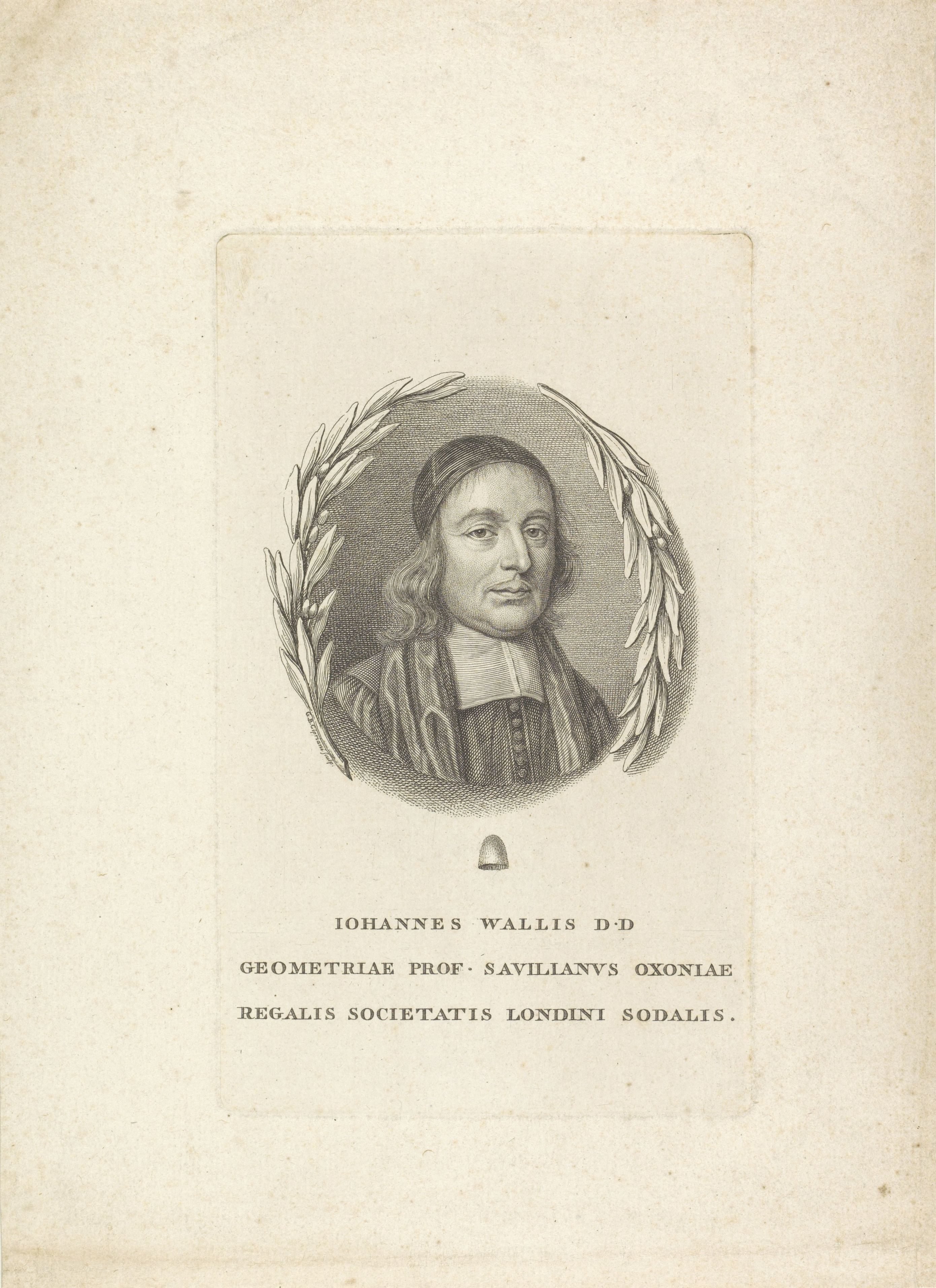 Portret van wiskundige John Wallis