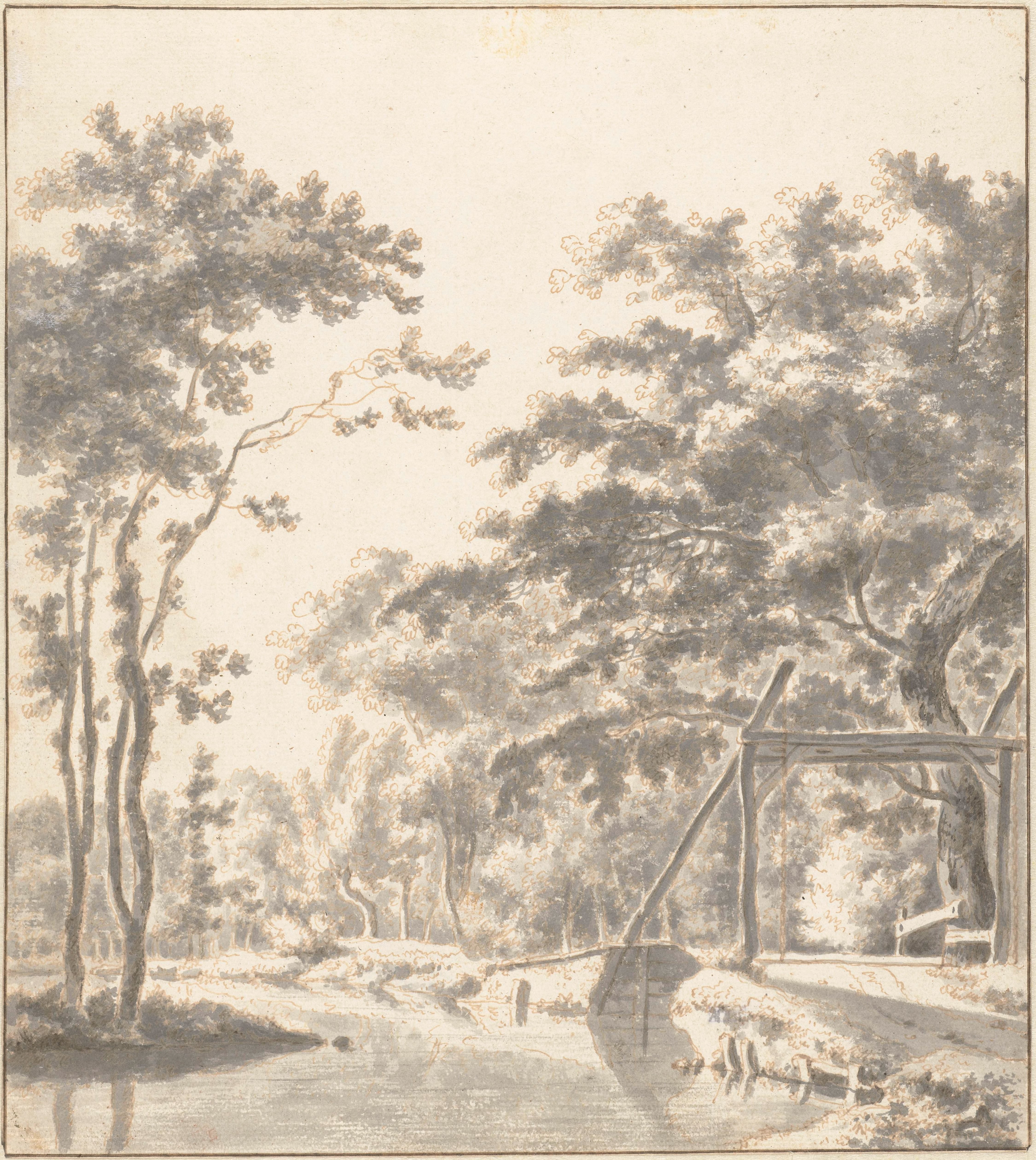 Wooded Landscape with a Drawbridge