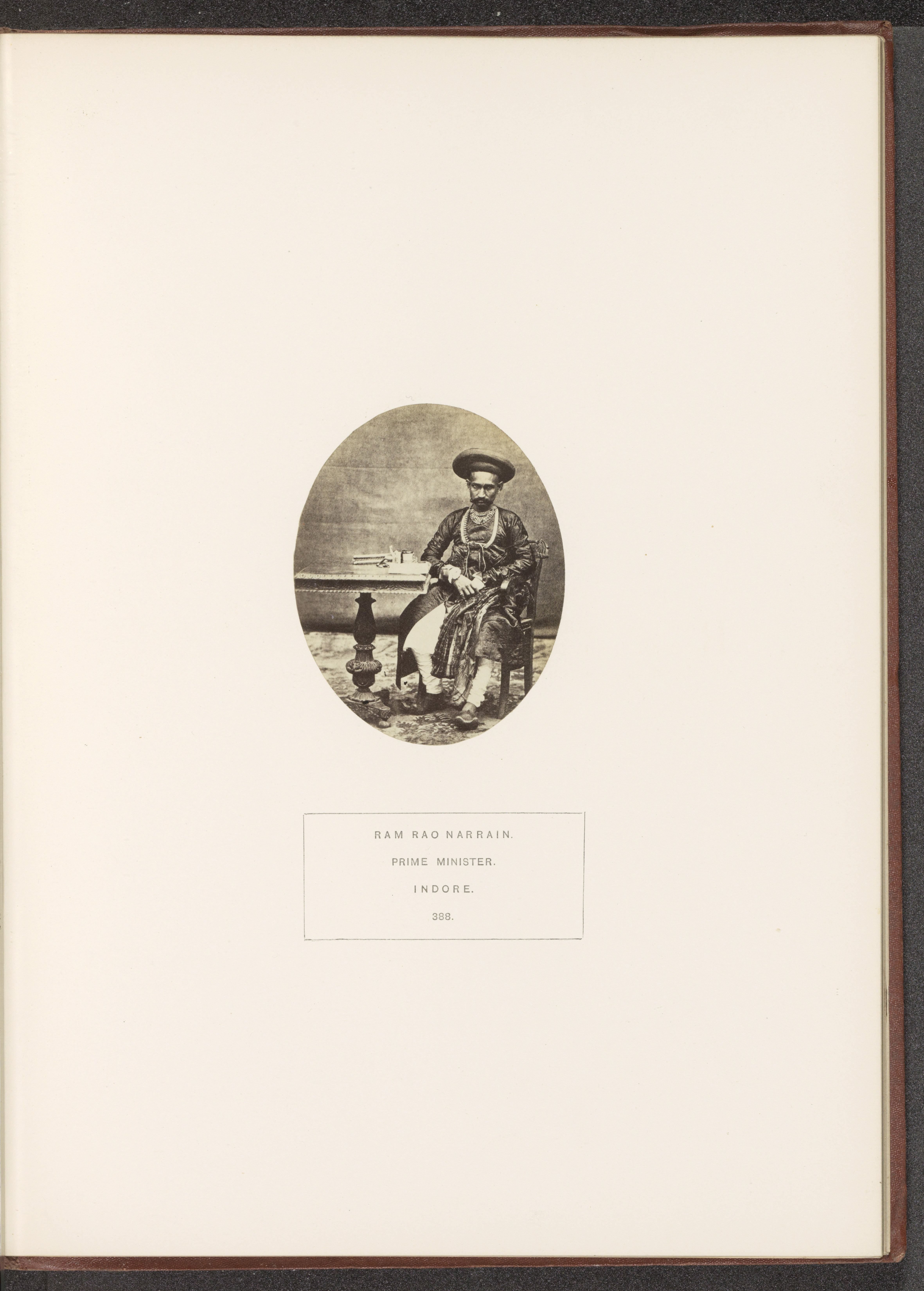 Portrait of Ram Rao Narrain, a prime minister of the princely state of Holkar, Indore, Madhya Pradesh, India