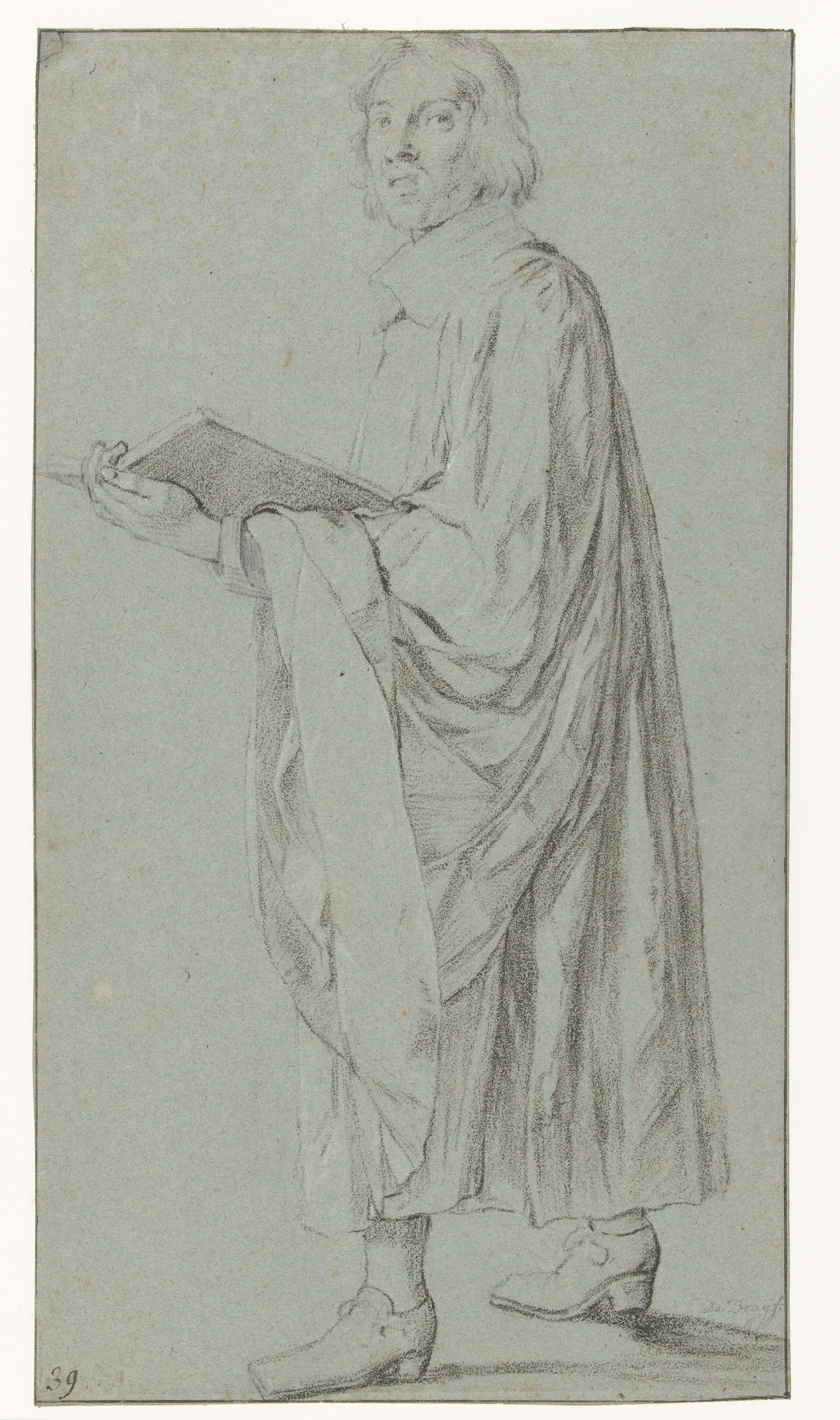 Study of a Standing Cleric, Holding a Book