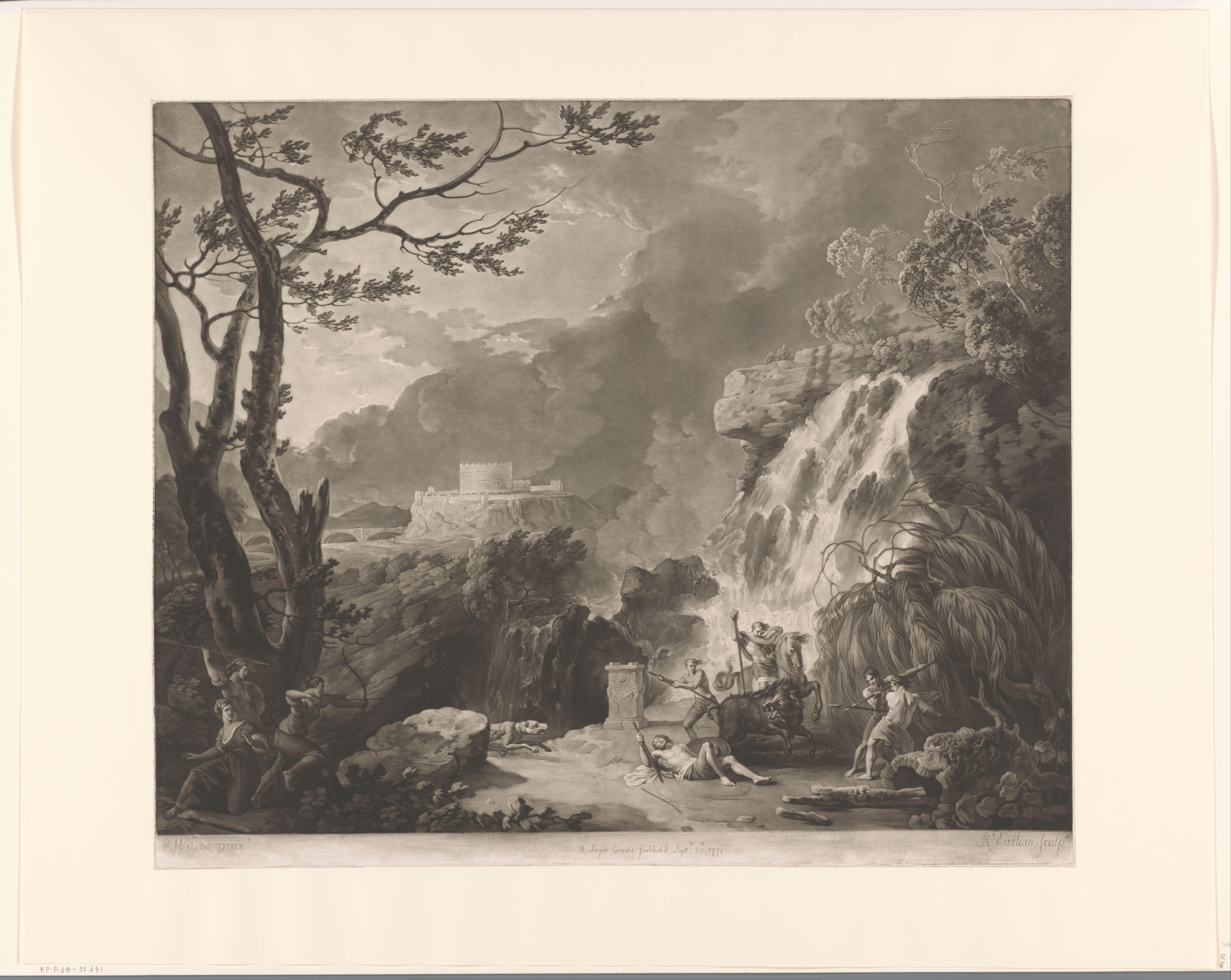 Landschap met Meleager en Atalanta jagend op het zwijn van Calydon