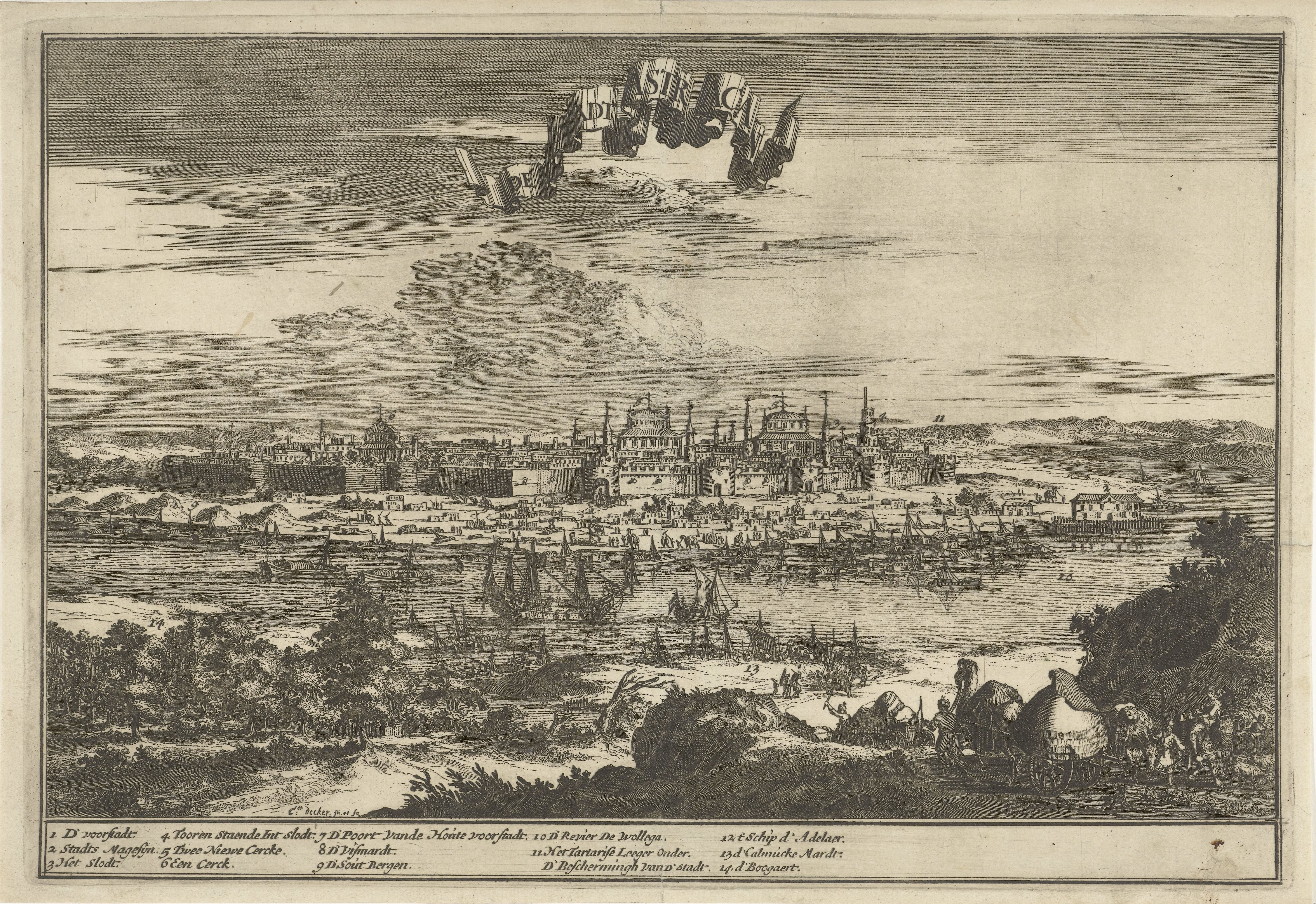 Gezicht op de stad Astrakhan