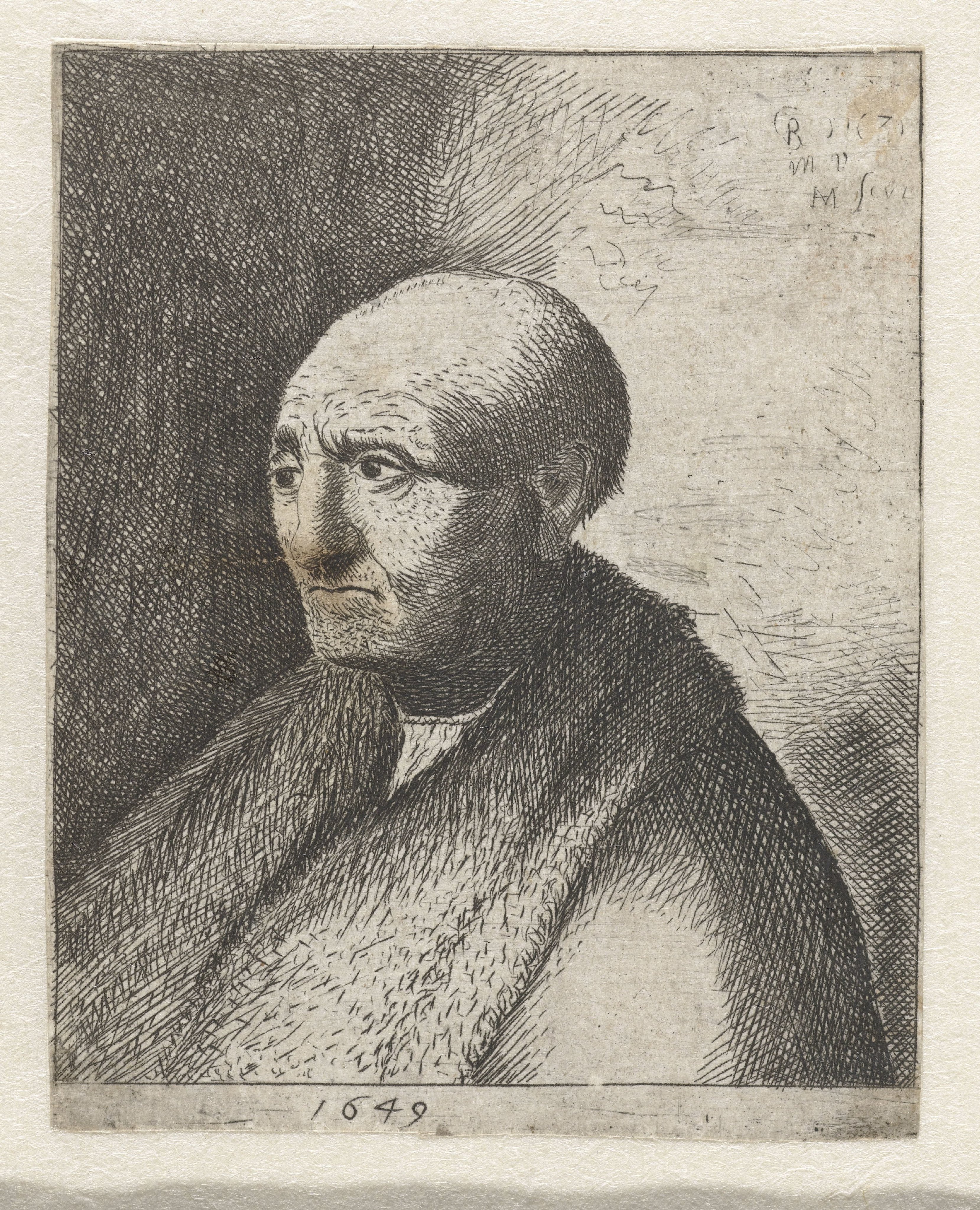 Bald man in a fur cloak