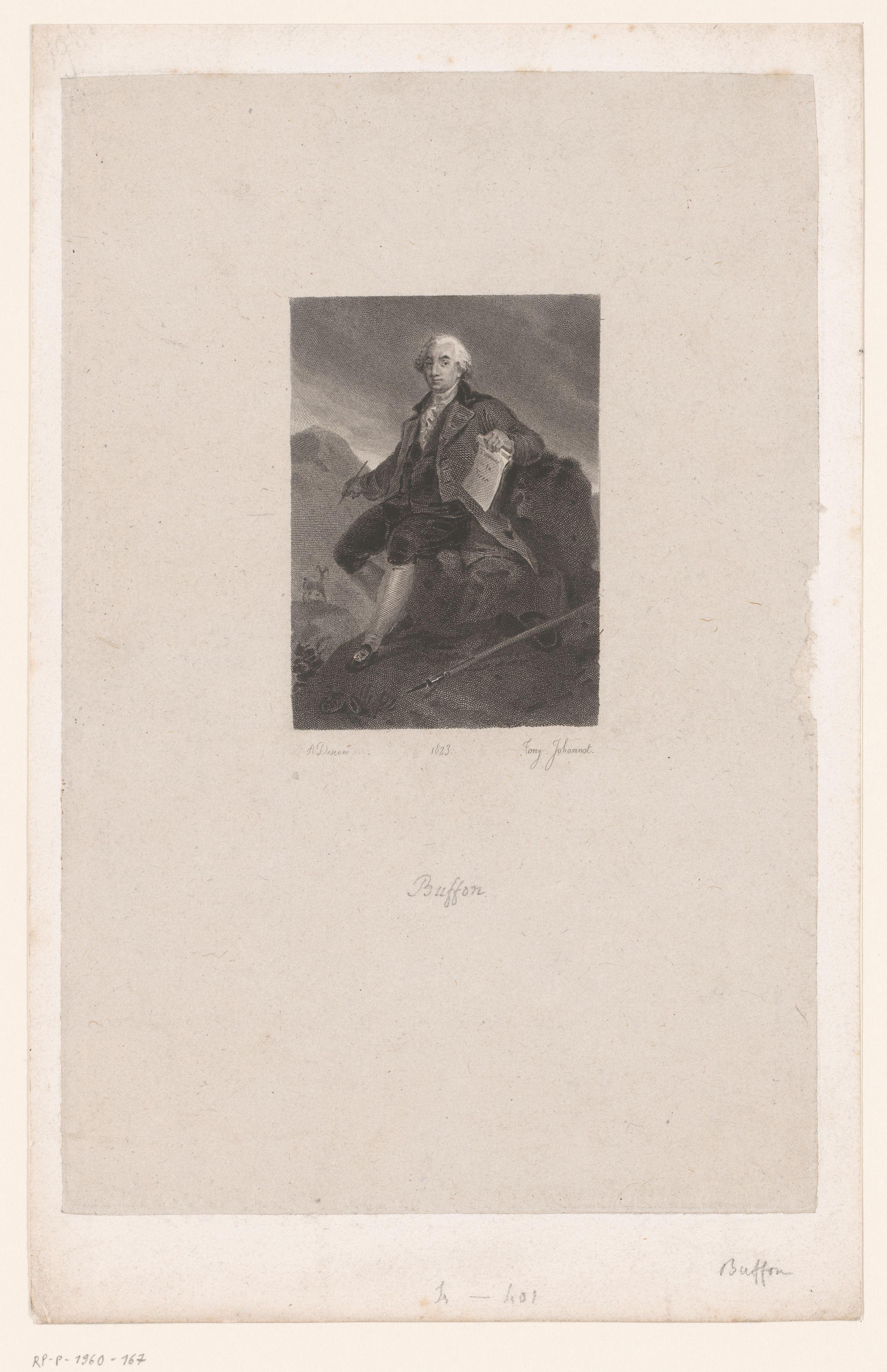 Portret van Georges-Louis Leclerc in een berglandschap