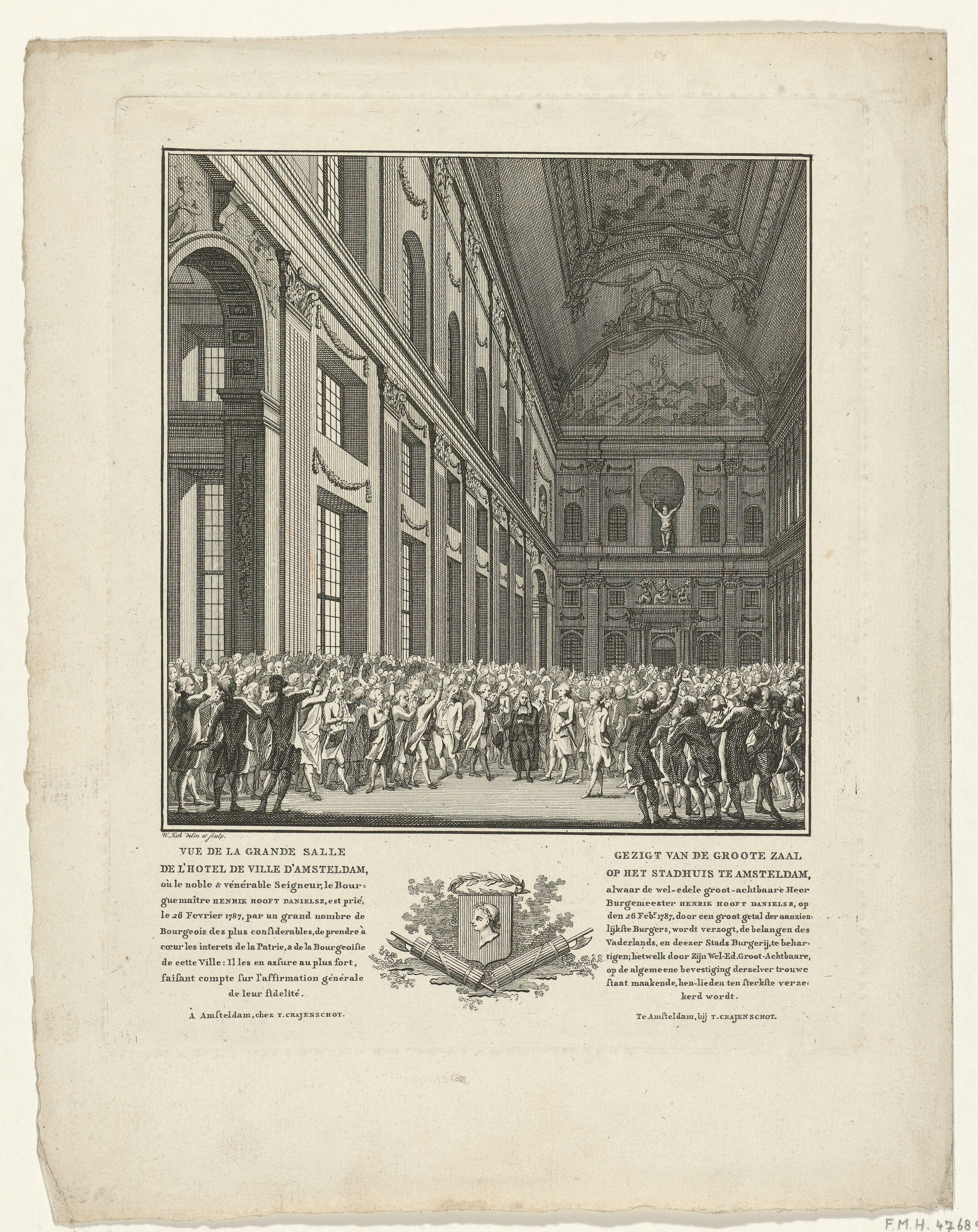 Onderhandelingen tussen burgemeester Hooft en de burgerij in het stadhuis te Amsterdam, 26 februari 1787