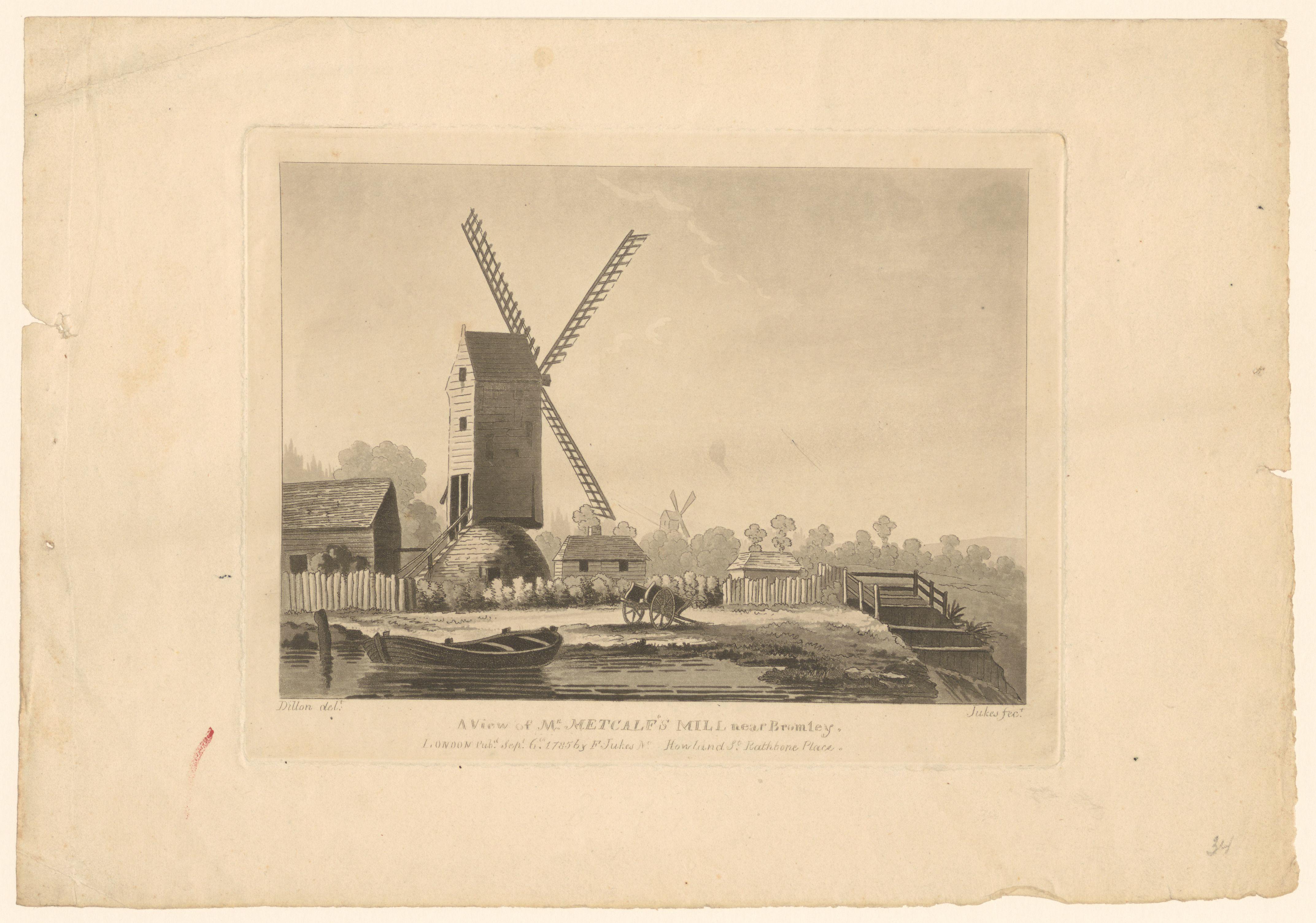 Gezicht op een molen bij Bromley-by-Bow