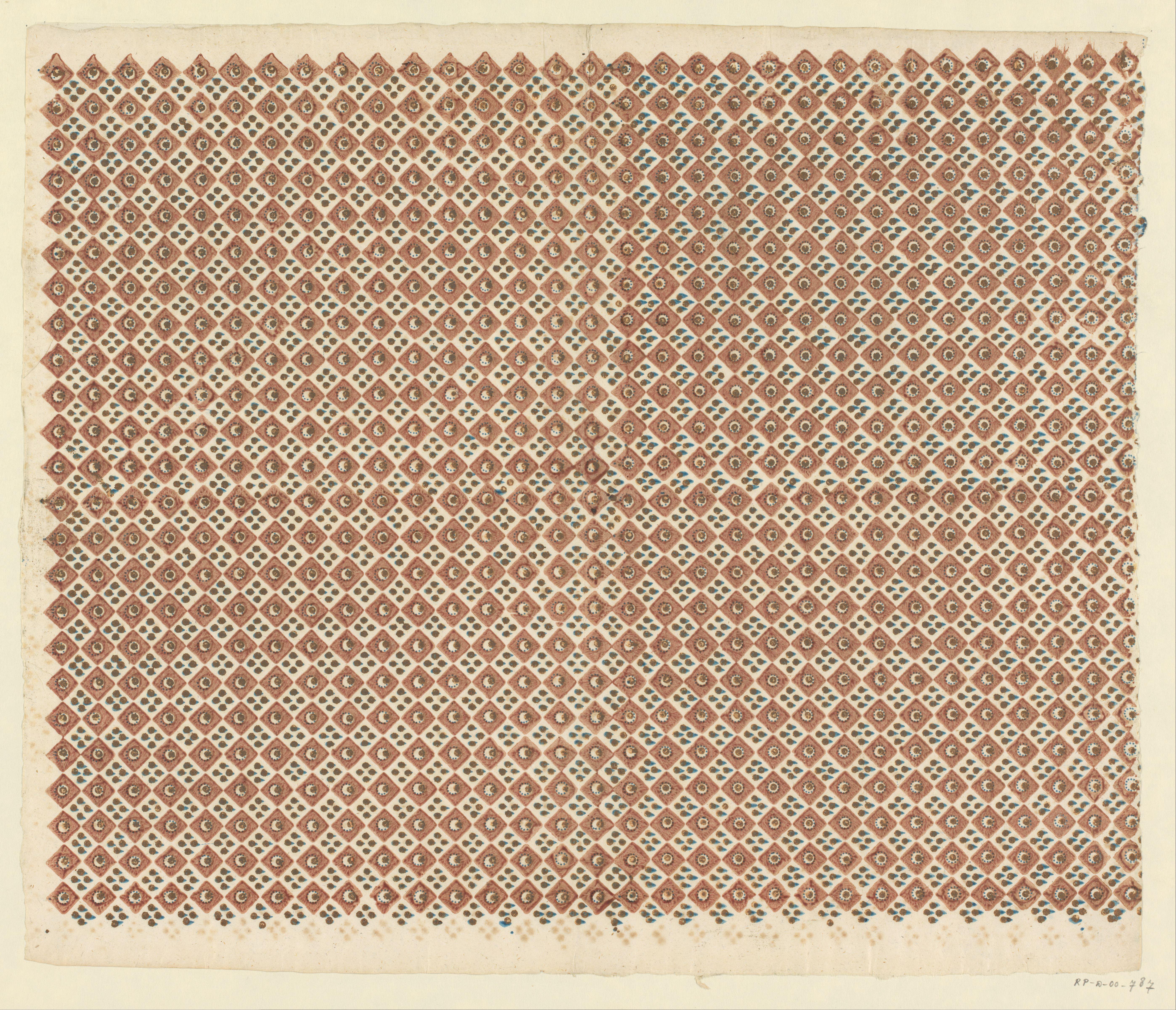 Blad met ruitenpatroon met cirkel en stippenmotief