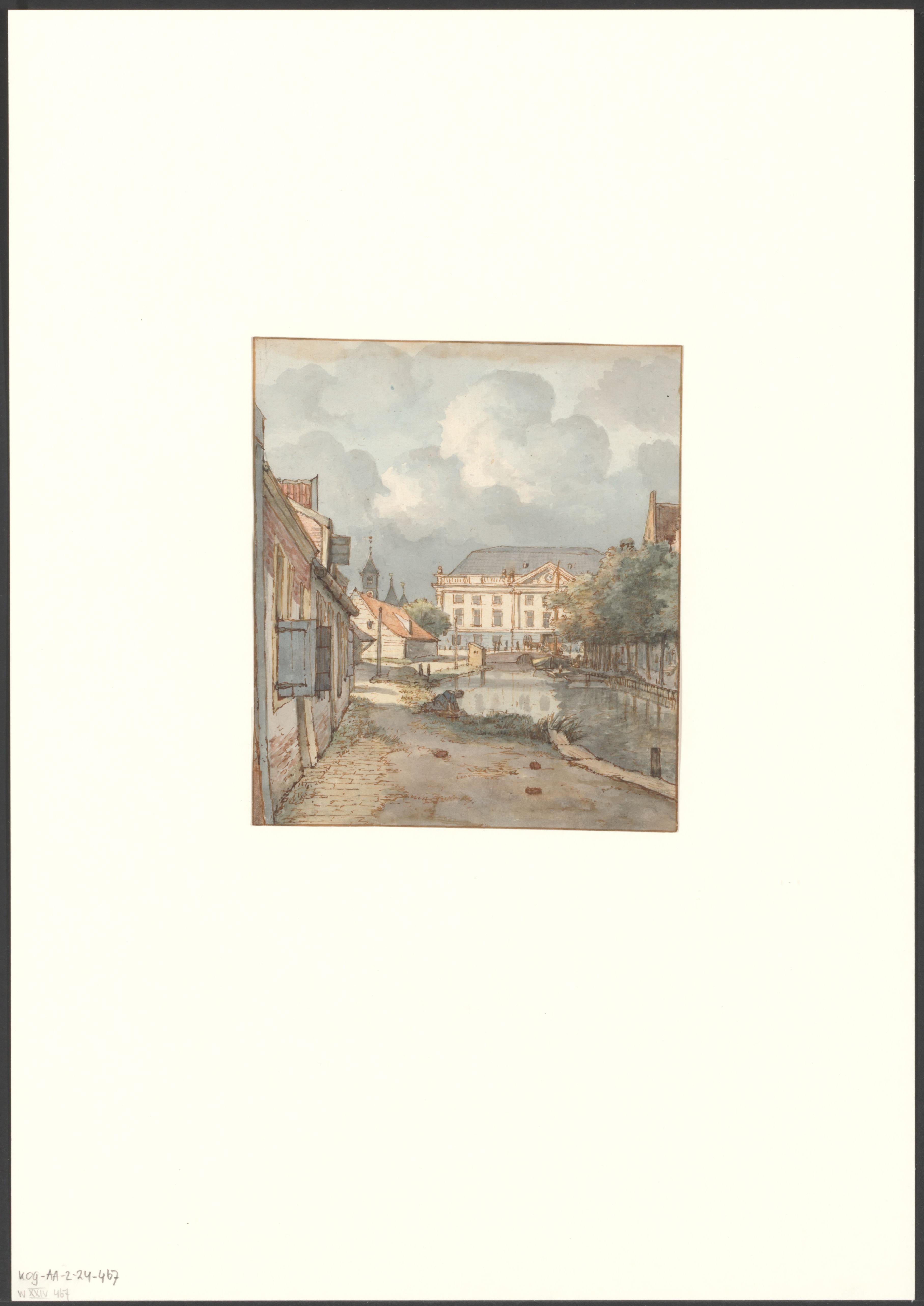 Gezicht op de Stadsschouwburg en de Leidsepoort