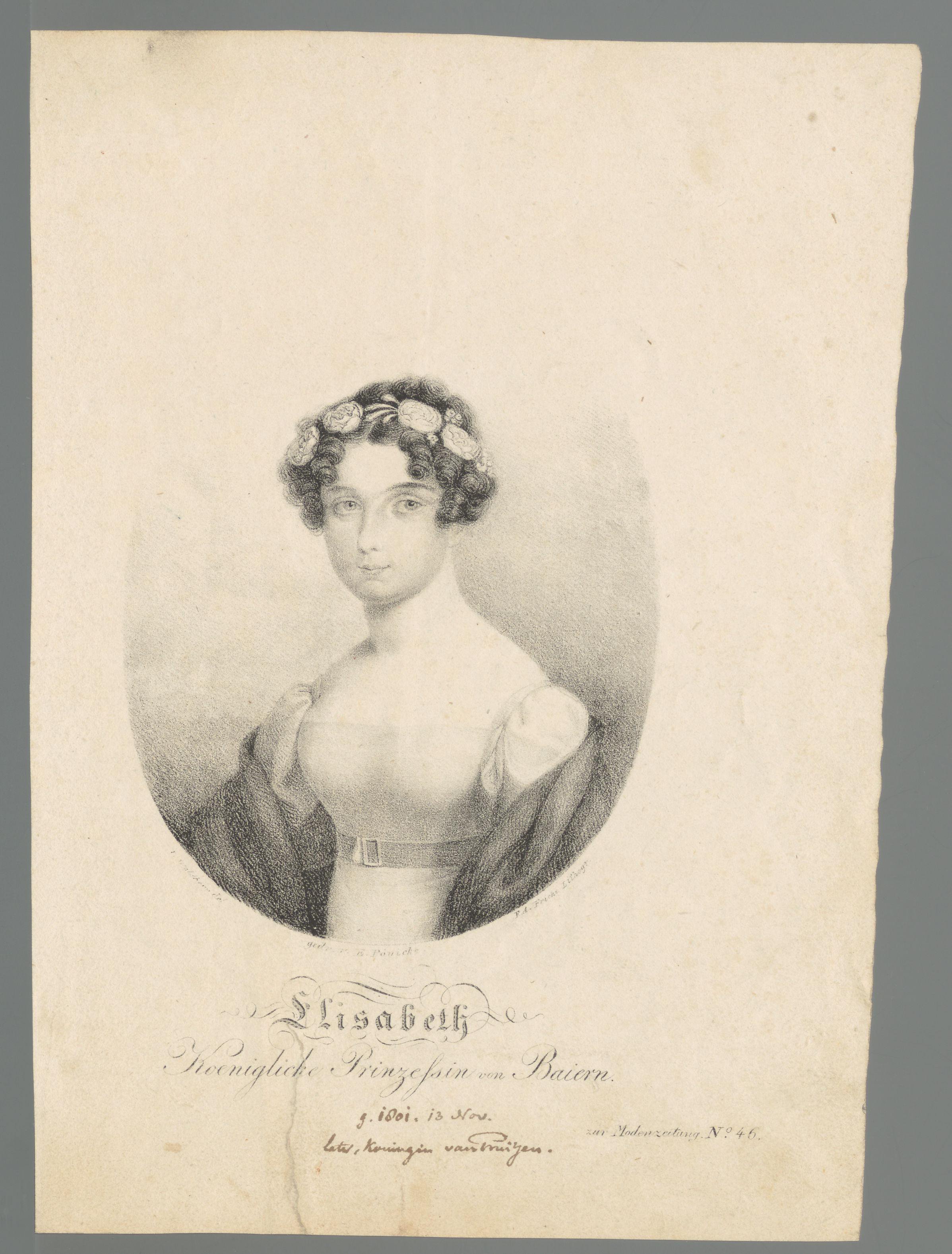 Portret van Elisabeth Ludovika van Beieren