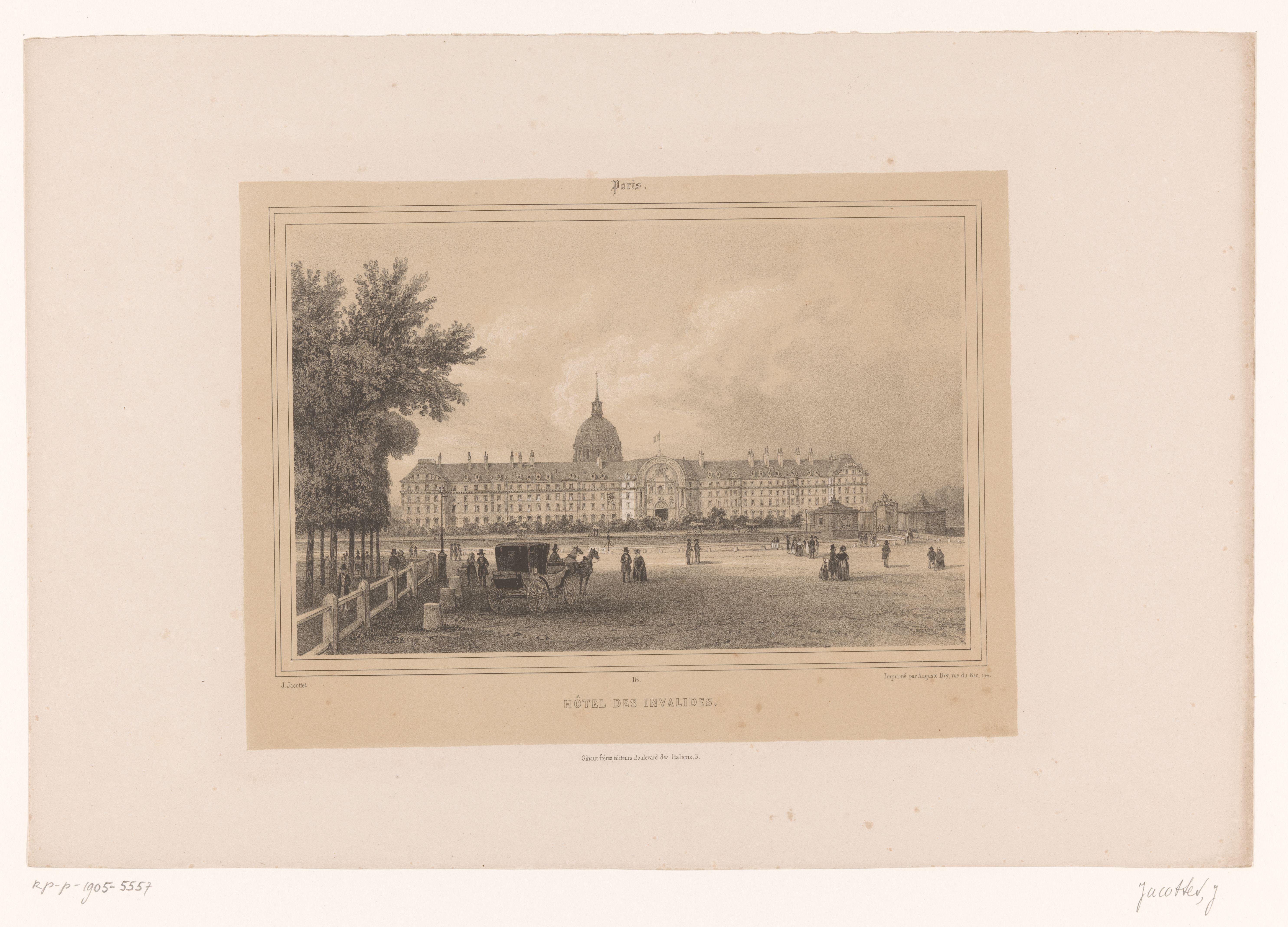 Zicht op het Hôtel des Invalides in Parijs
