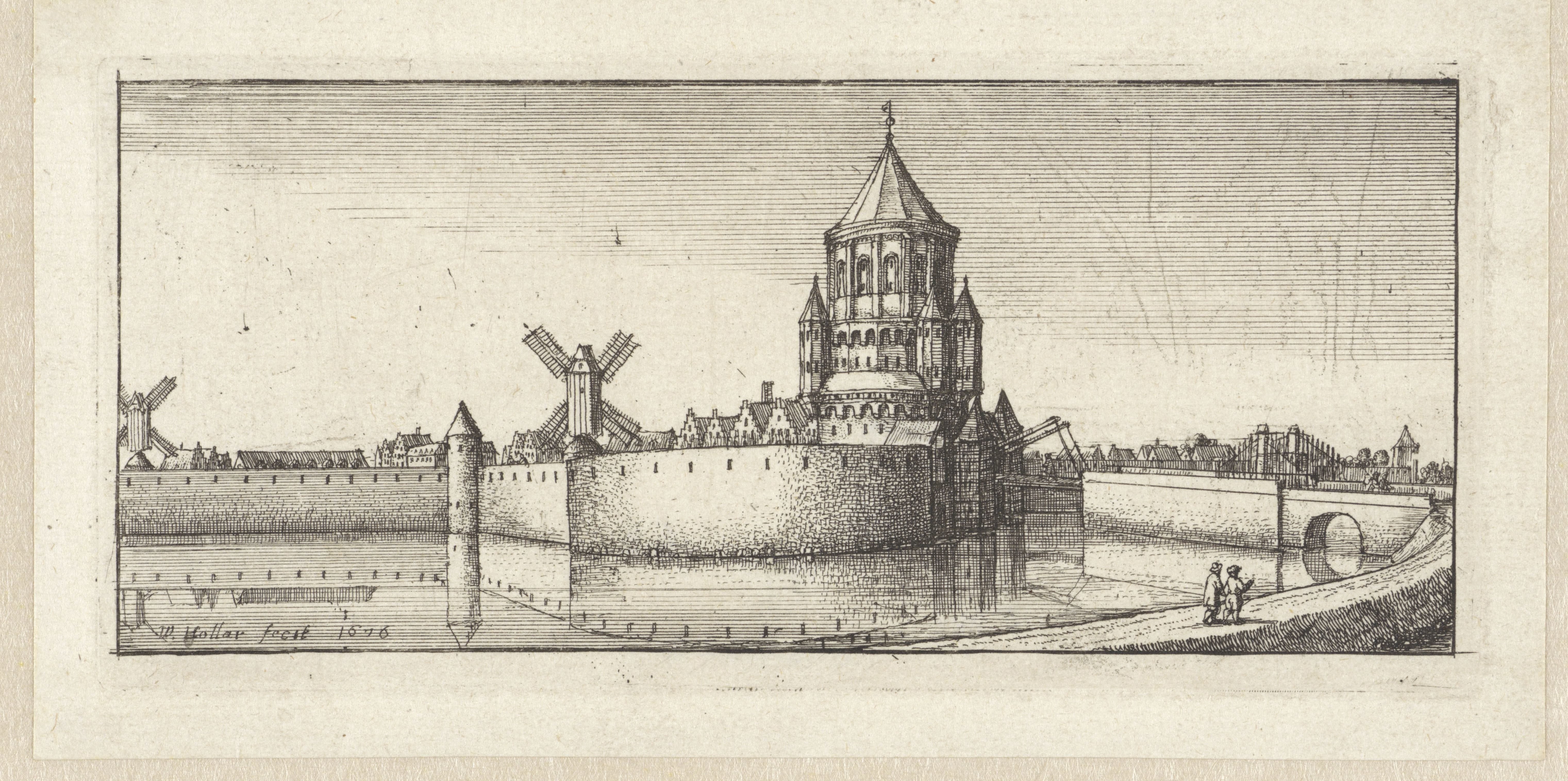 Gezicht op de Kleine Houtpoort te Haarlem