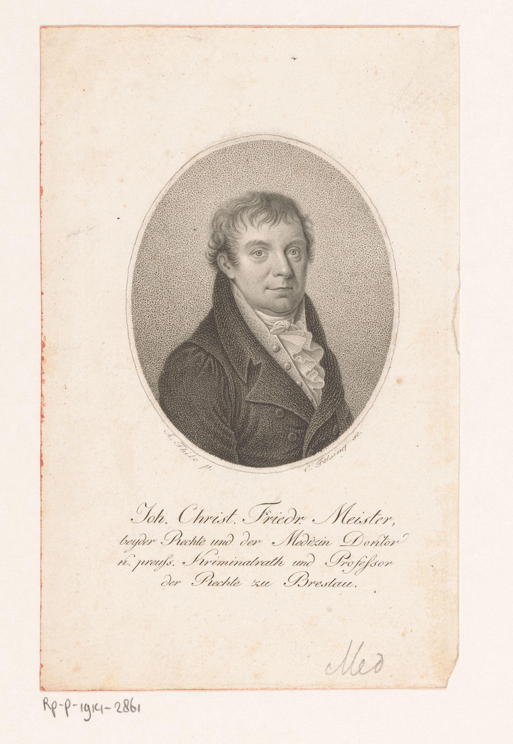 Portret van Johann Christian Friedrich Meister