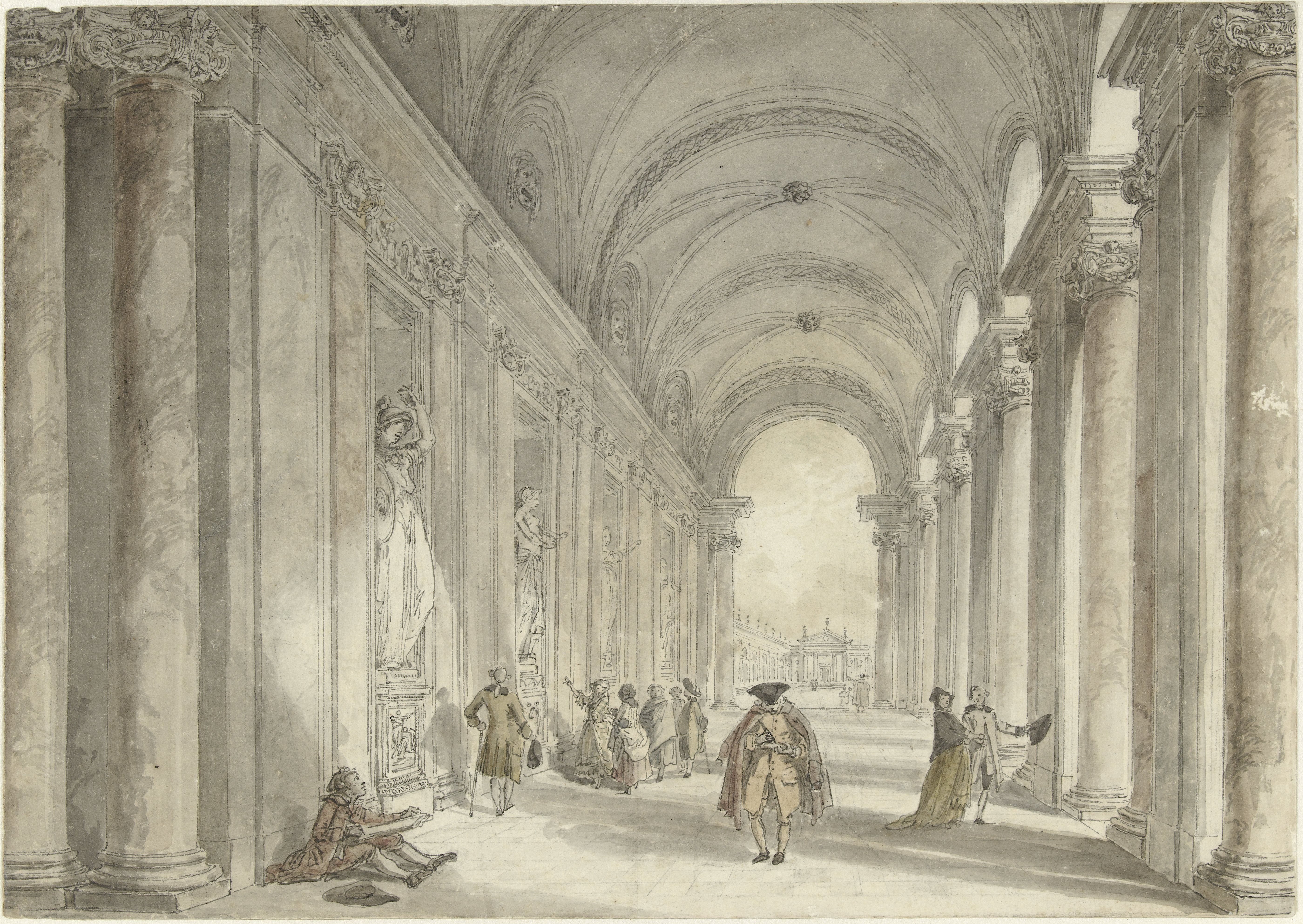 Colonnade of the Casino of the Villa Albani, in Rome