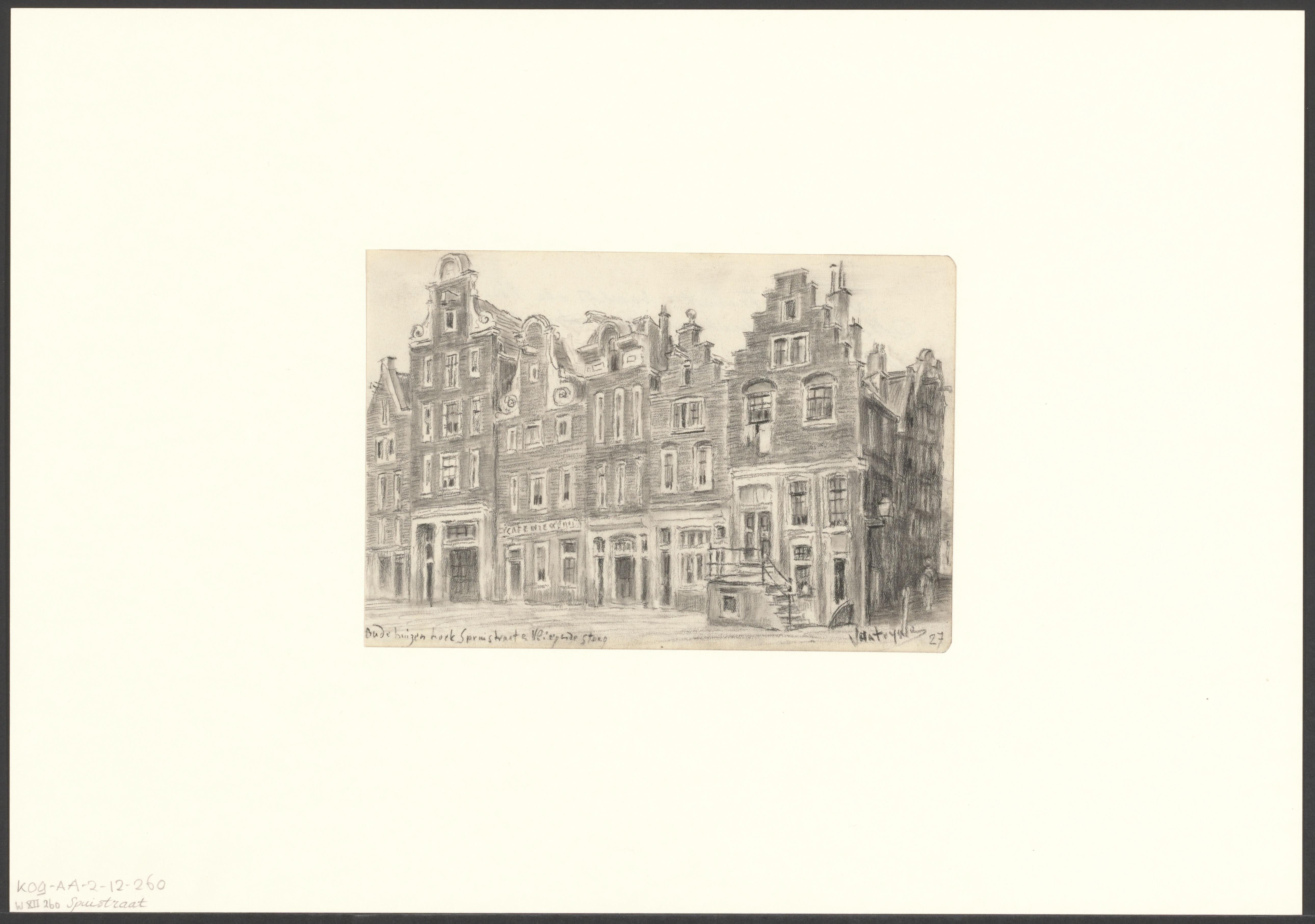 Gezicht op de Spuistraat, hoek Vliegendesteeg