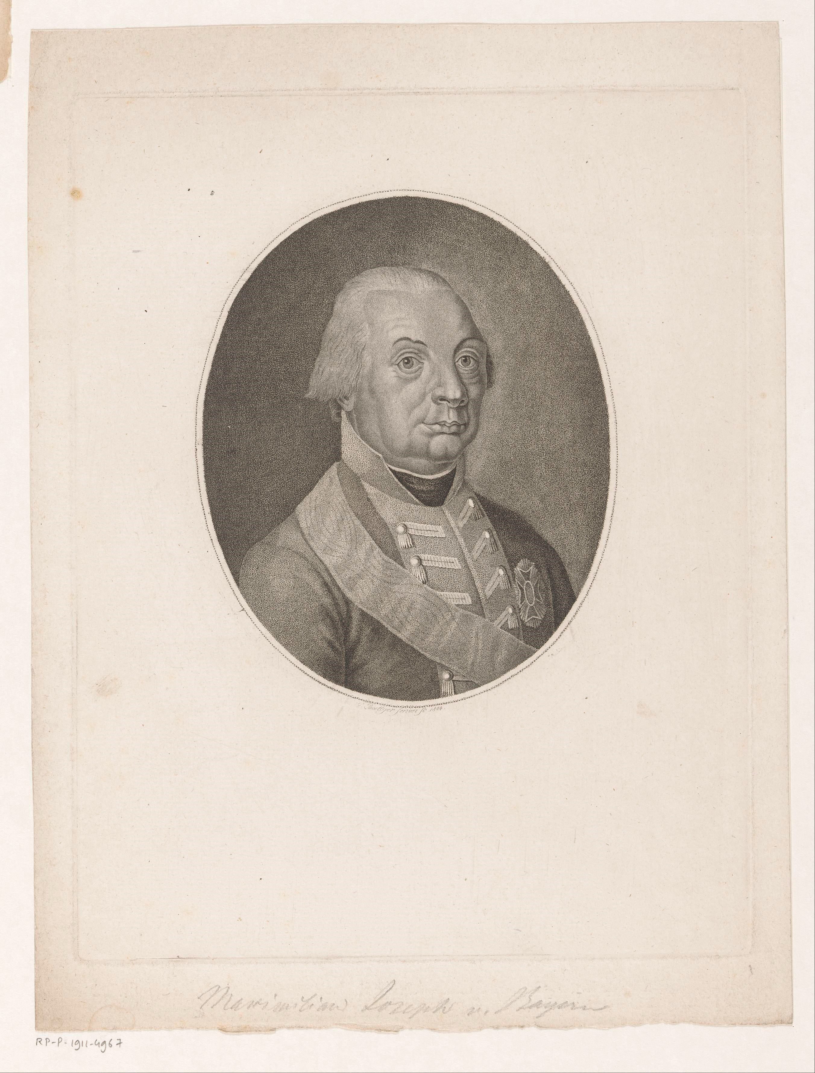 Portret van Maximiliaan I Jozef, koning van Beieren