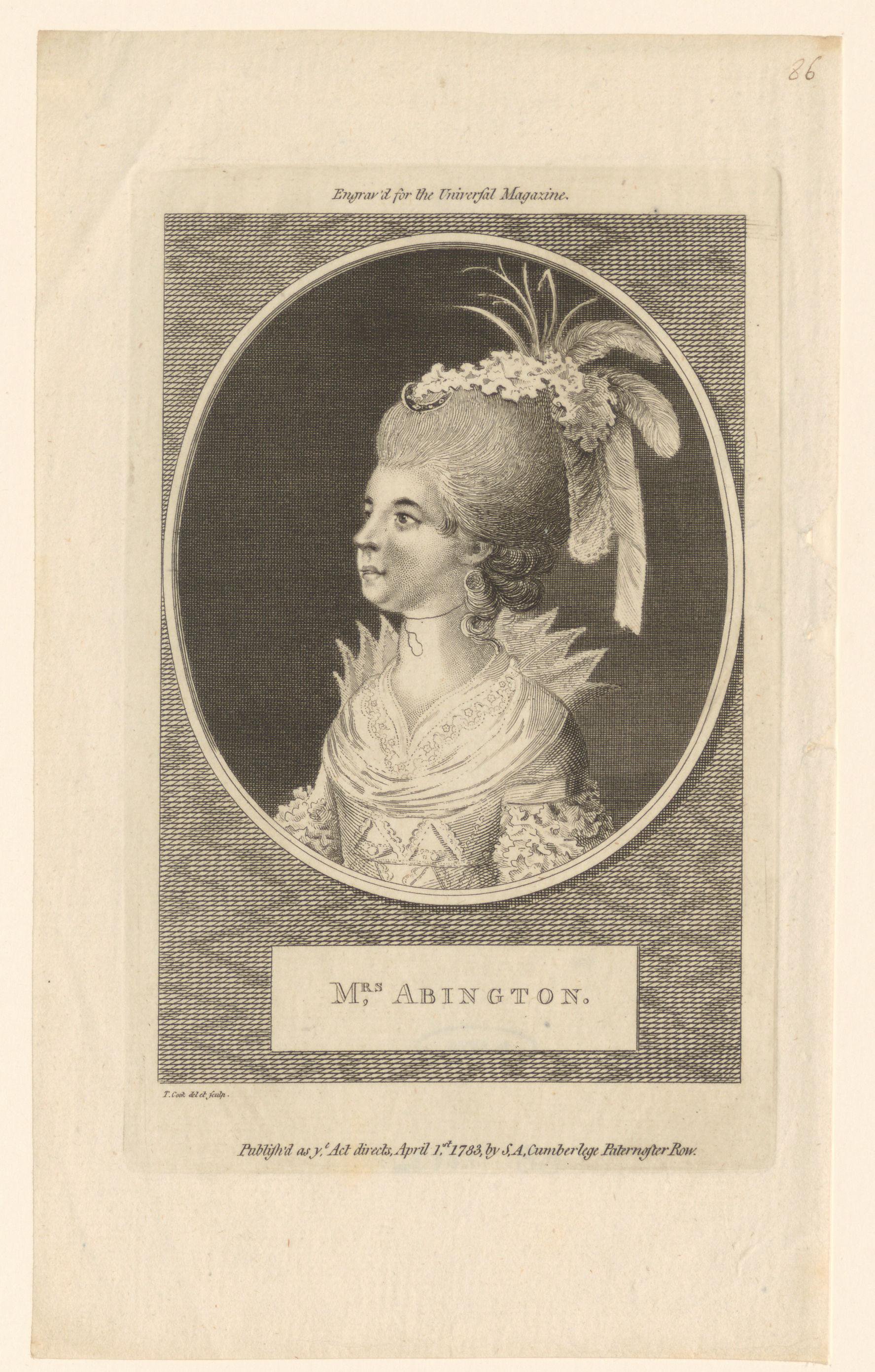 Portret van Frances Abington