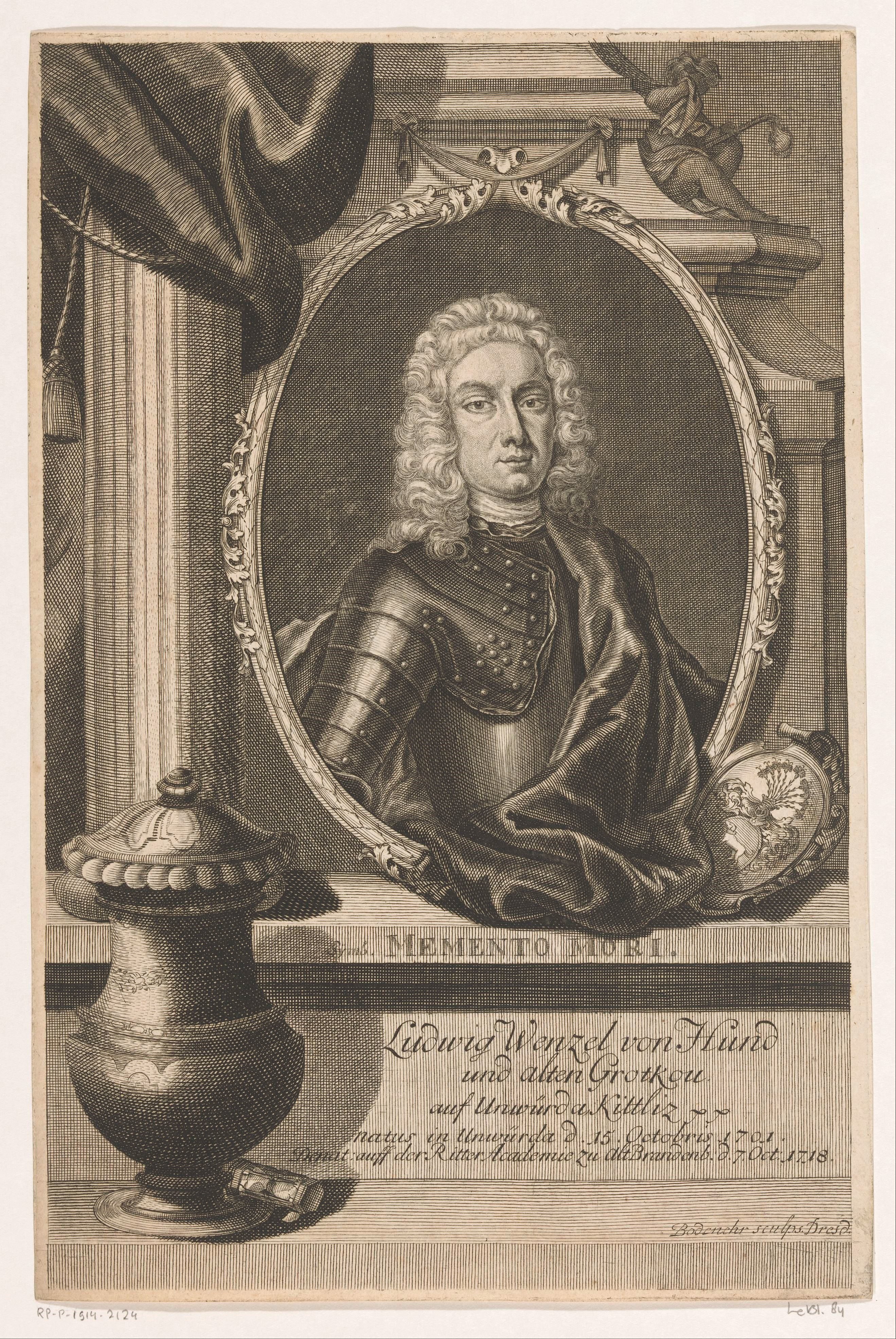 Portret van Ludwig Wenzel von Hund und Alten Grottkau