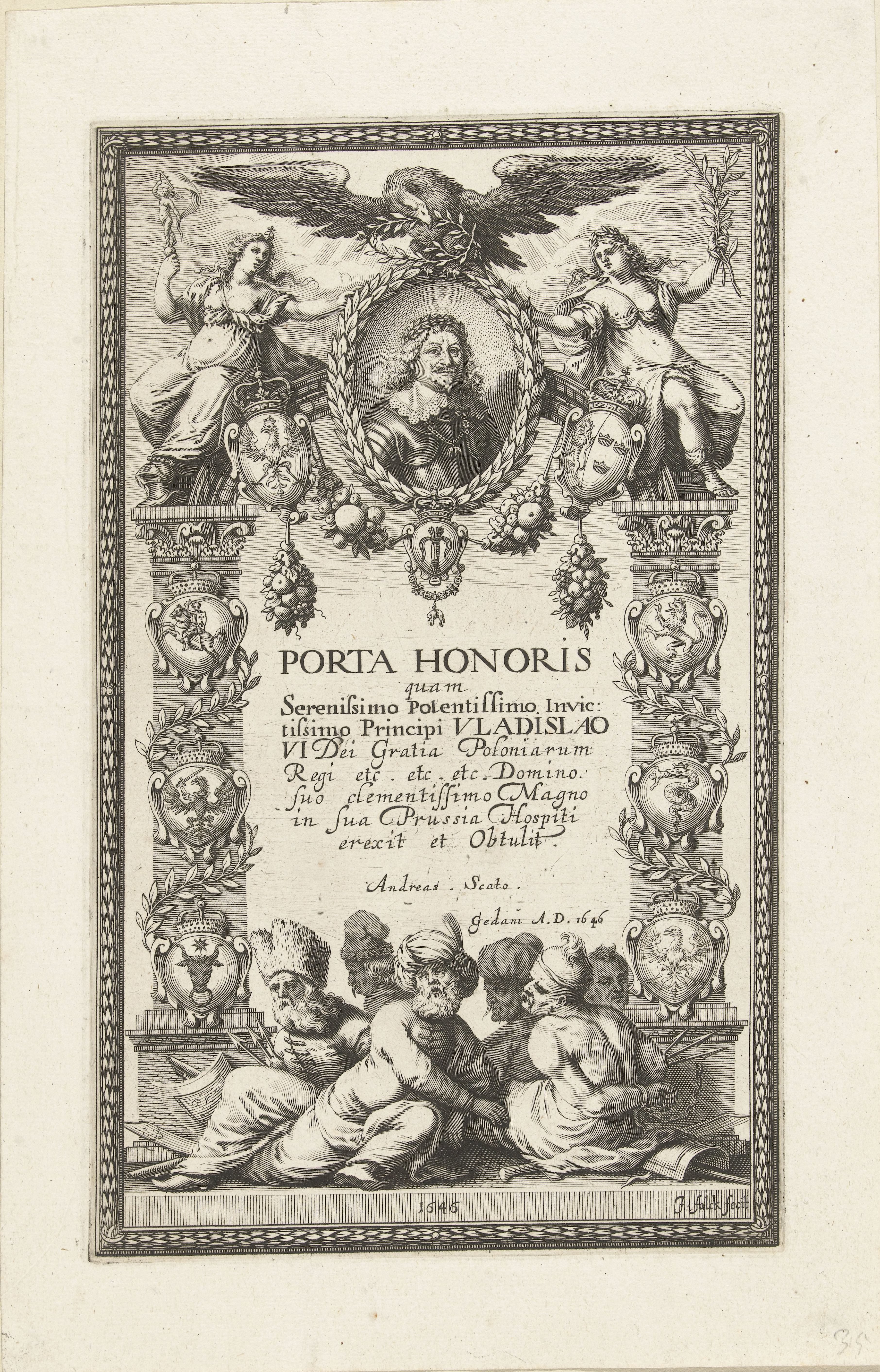 Erepoort met portret van Wladislaus Wasa IV