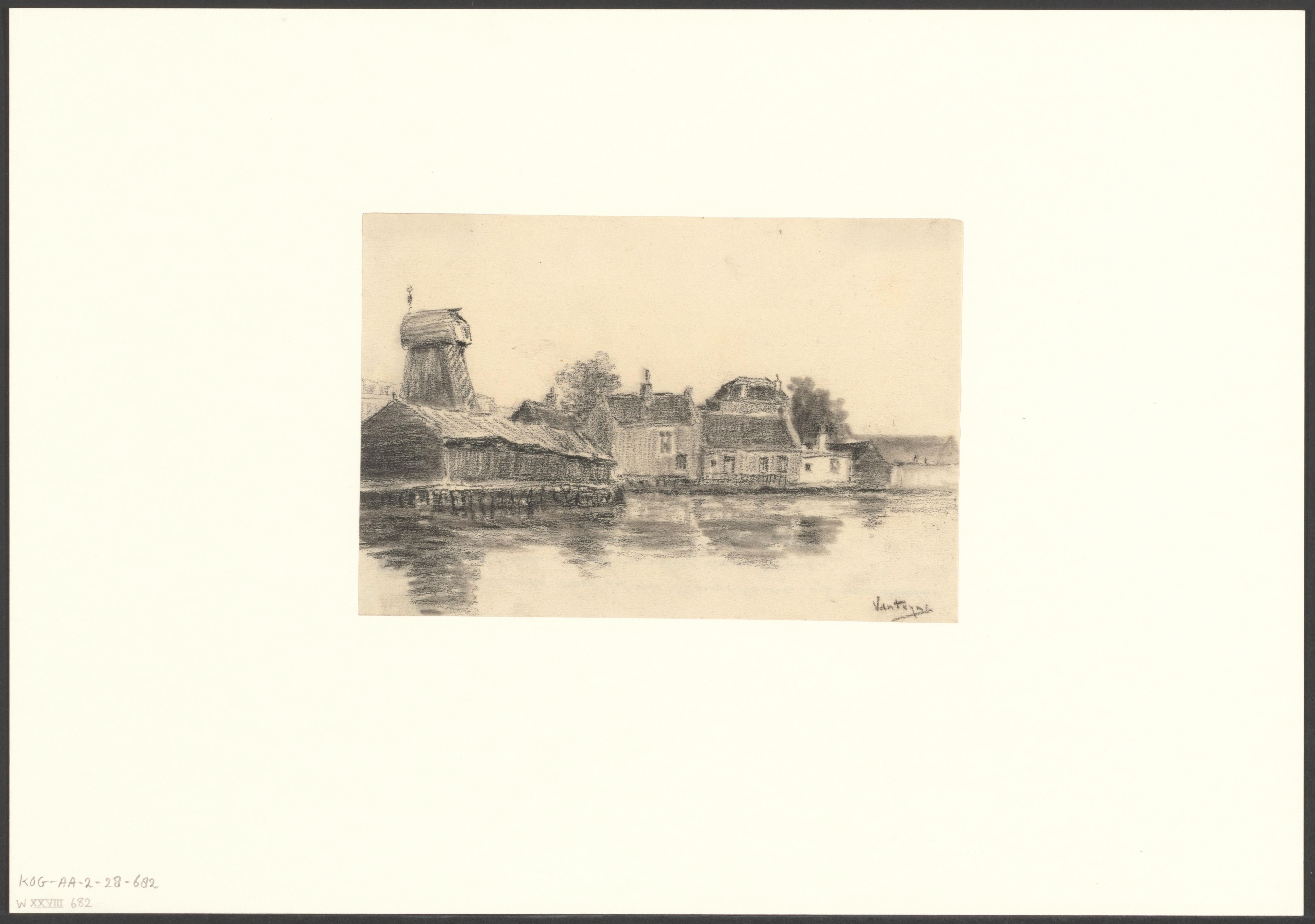 Gezicht over de Kostverlorenvaart naar molen De Otter