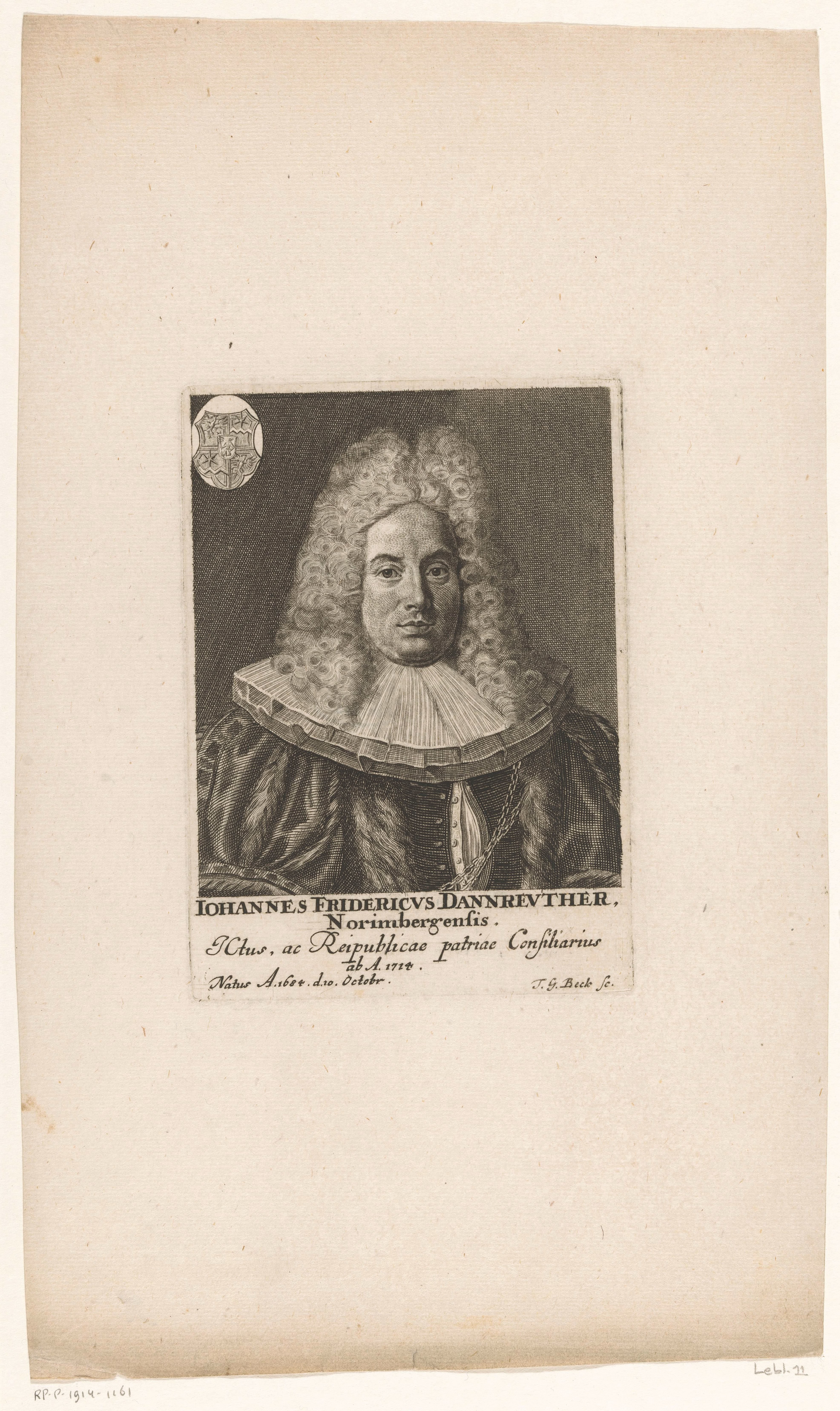 Portret van Johann Friedrich Dannreuther