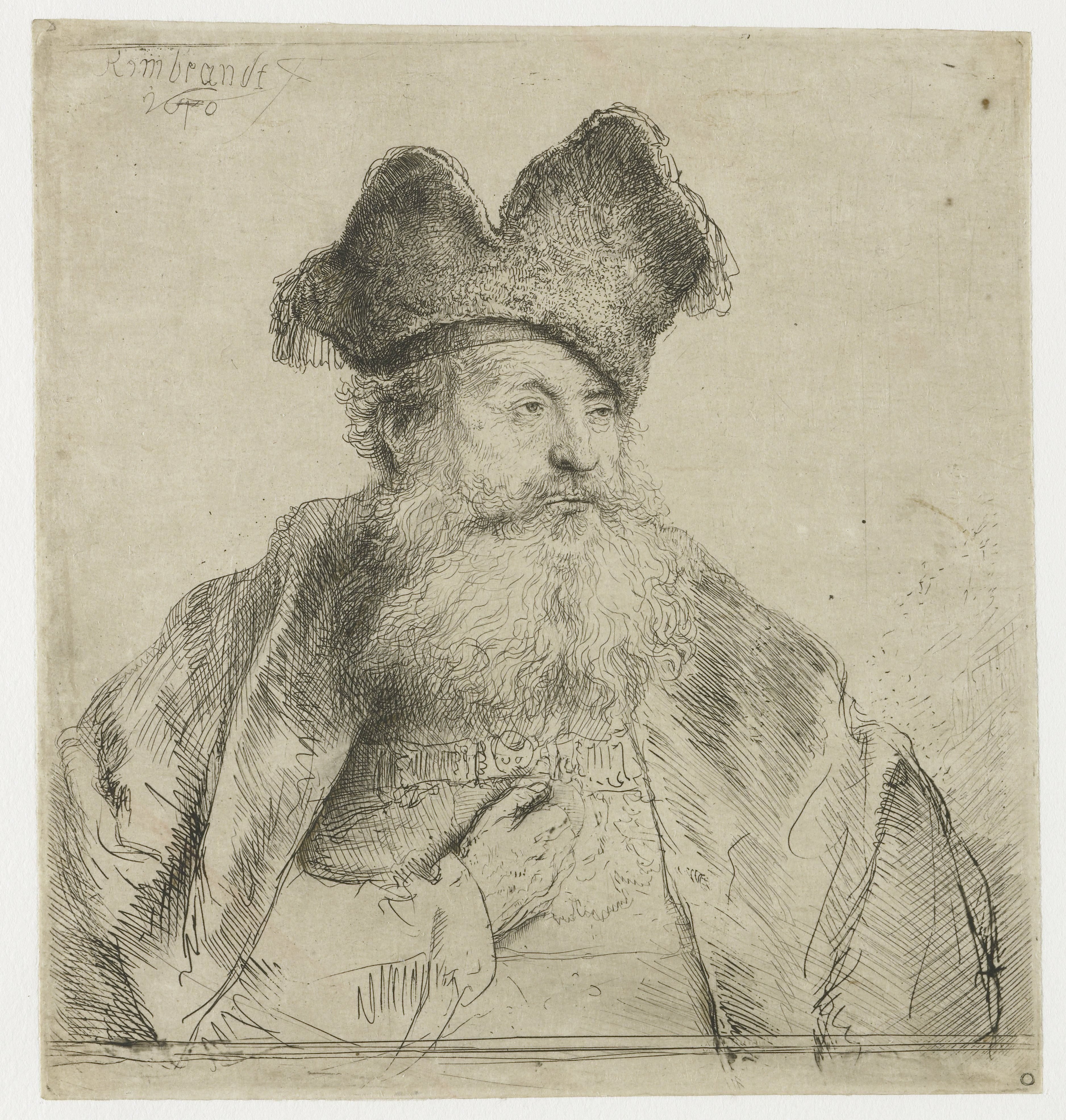 Old man with a divided fur cap