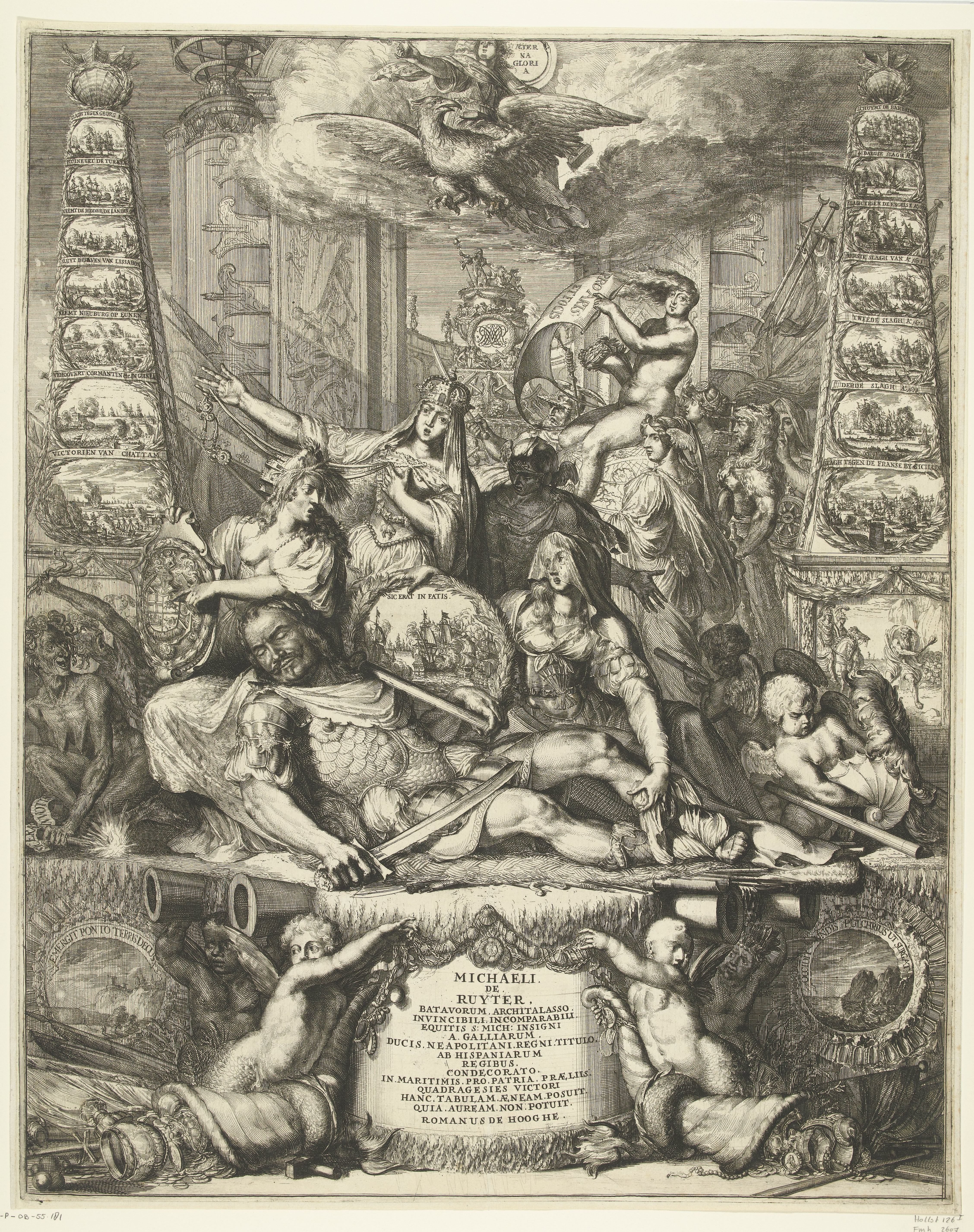 Allegorie op de dood van Michiel Adriaenszoon de Ruyter, 1676