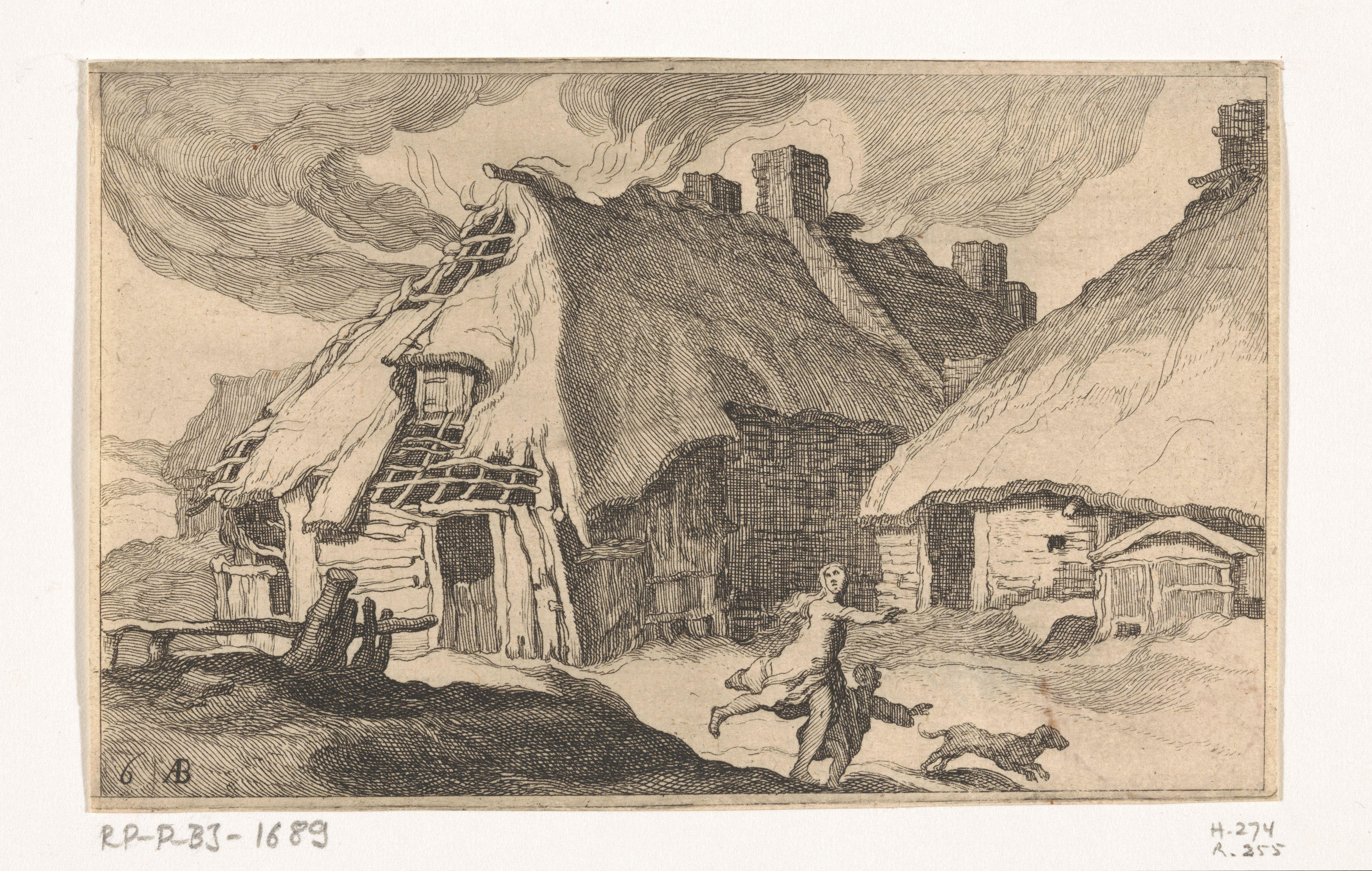 Brandende huizen