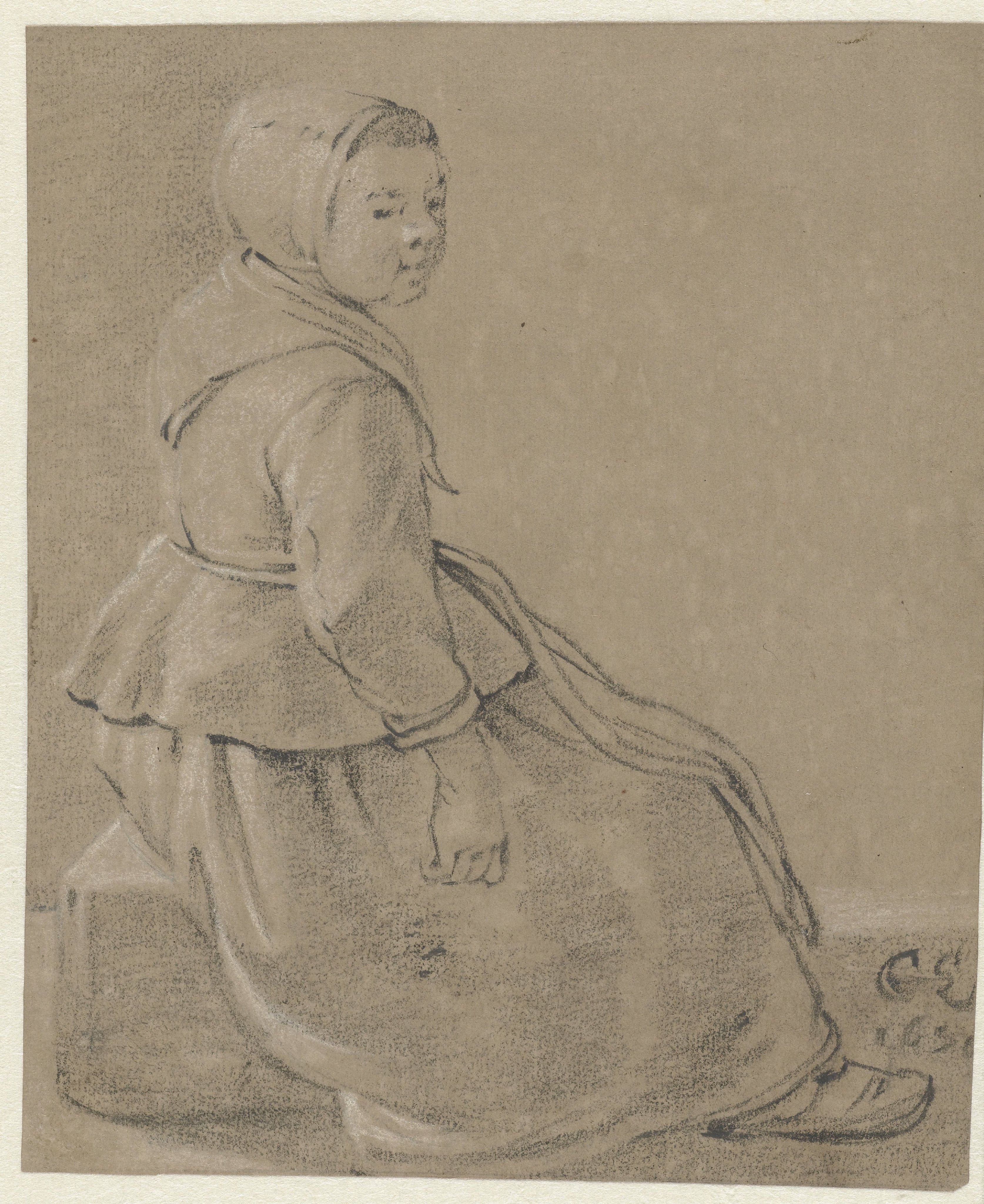 Seated Girl, in Profile to the Right