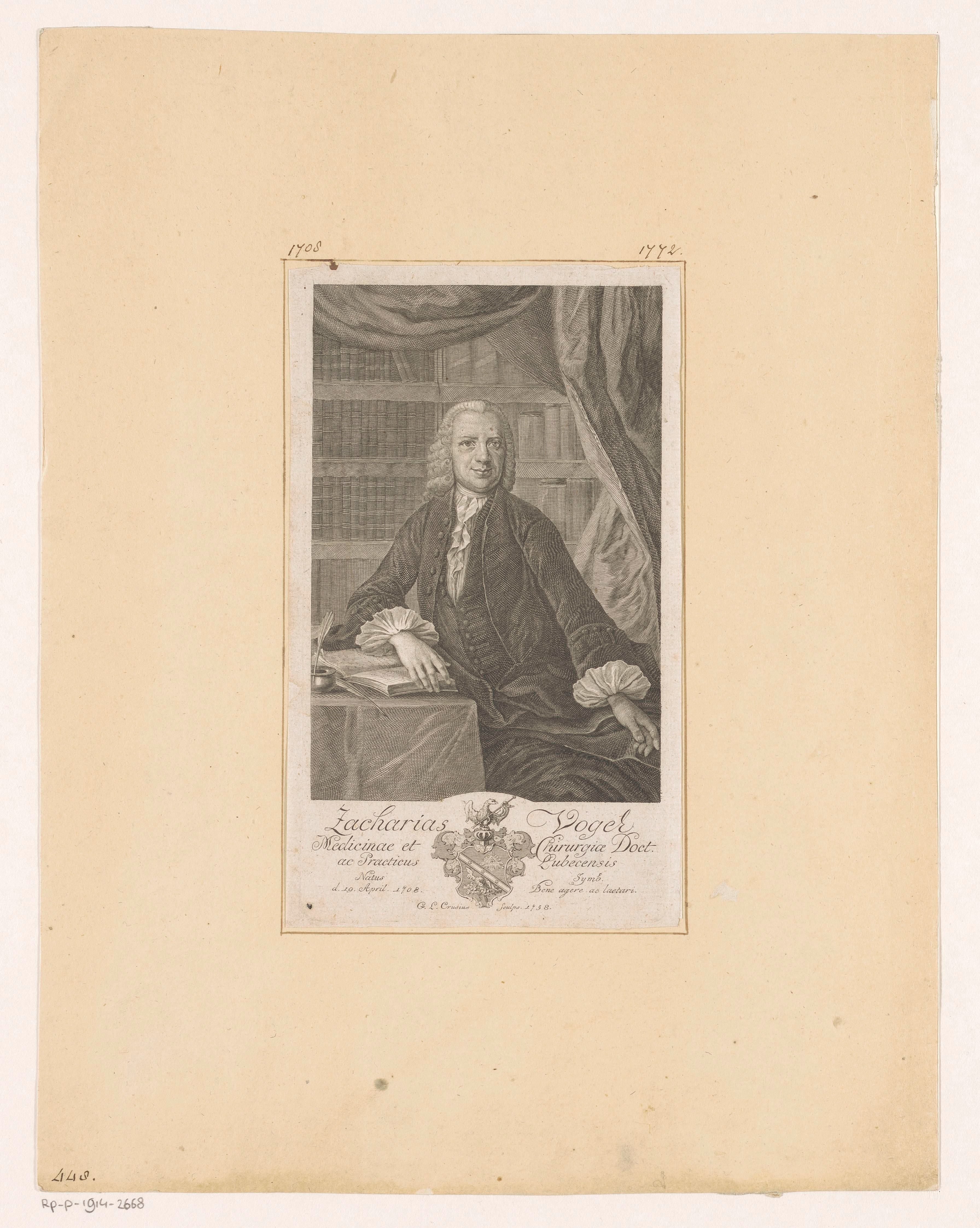 Portret van Zacharias Vogel