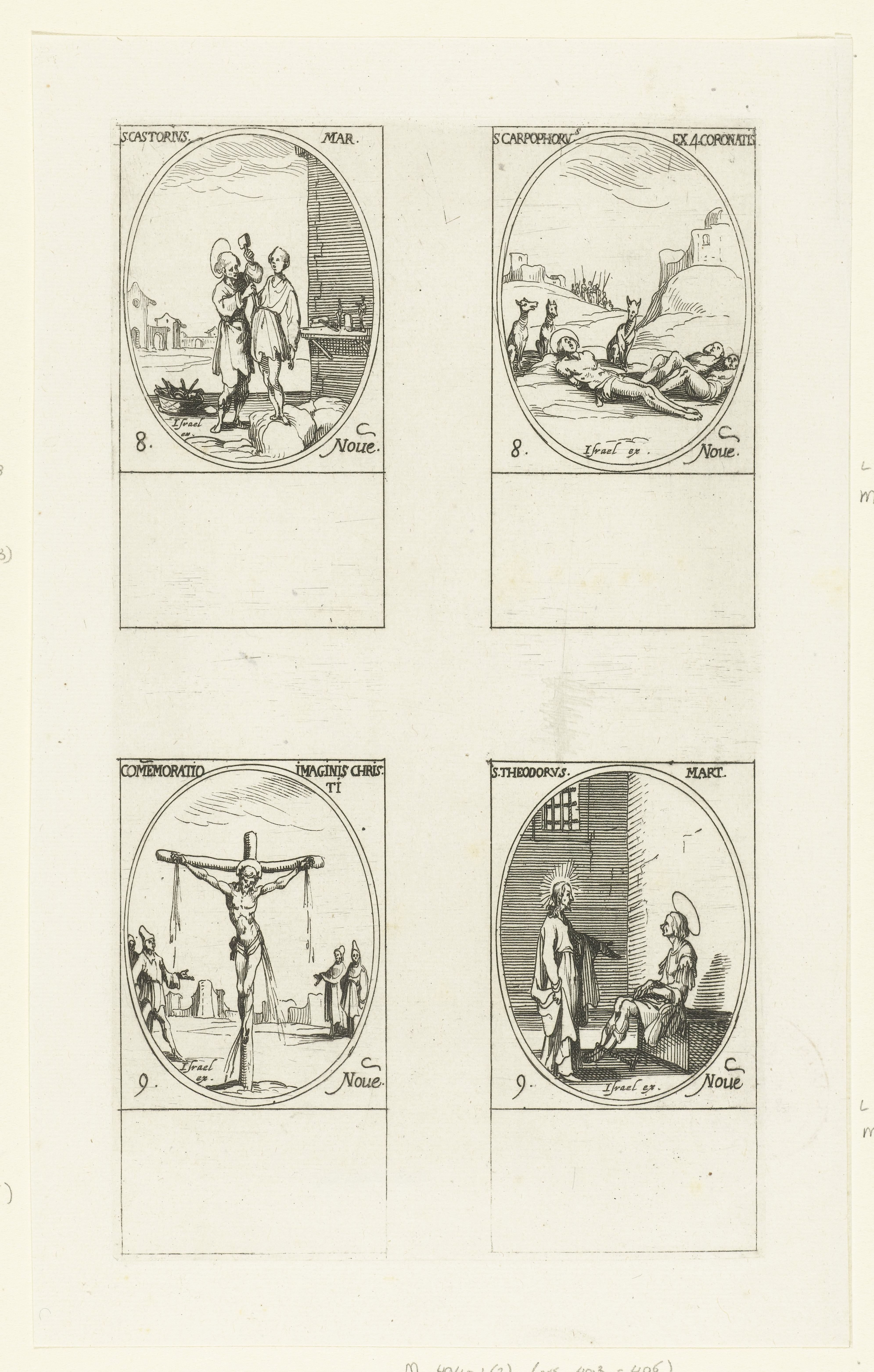 Heilige Castor, Heilige Carpophorus en de Vier Gekroonden, Kruisiging (Allerhoogste Verlosser), Heilige Theodorus Tiro van Euchaïta (8-9 november)