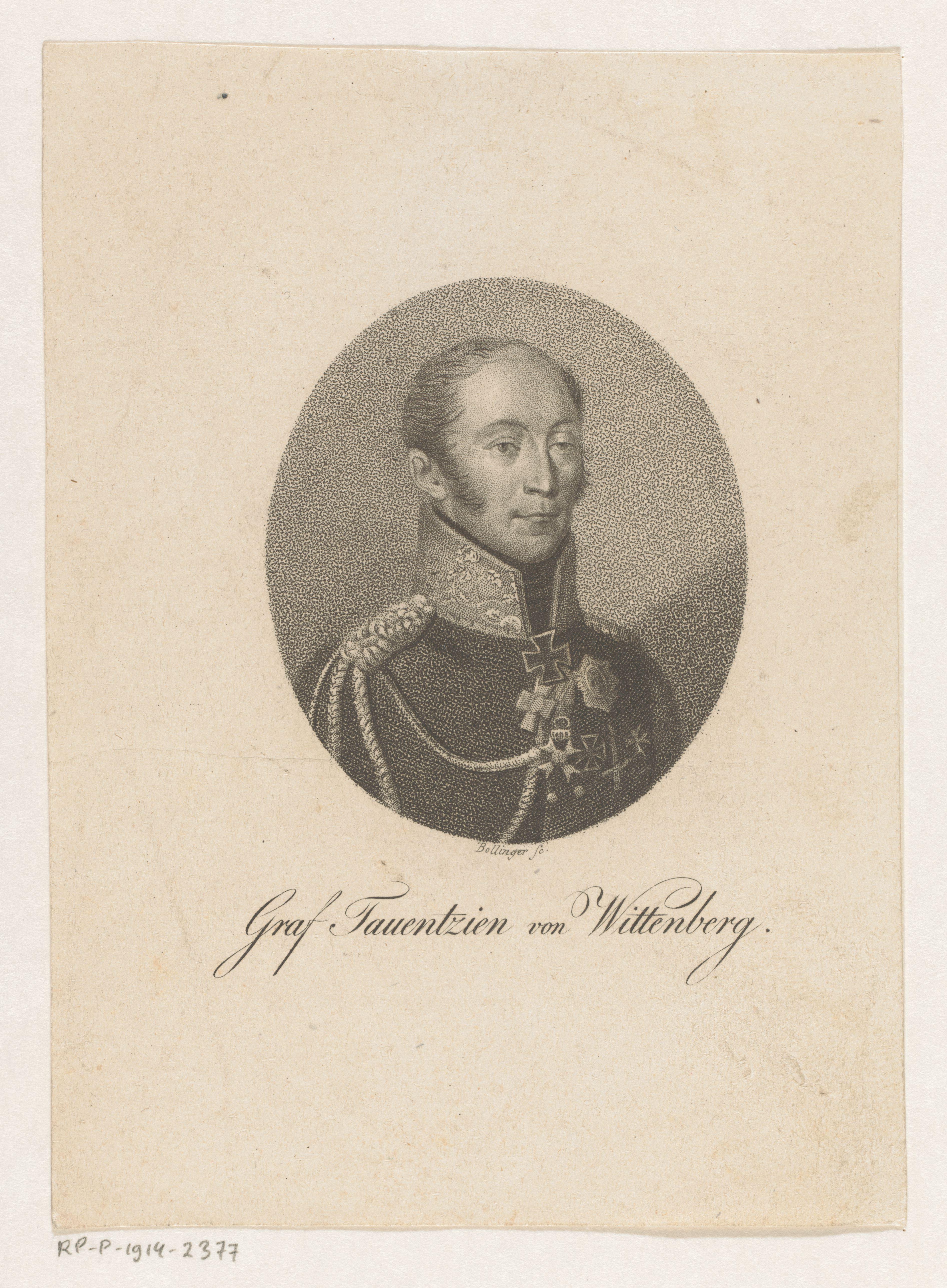 Portret van Friedrich Bogislav Emanuel, Graf Tauentzien von Wittenberg