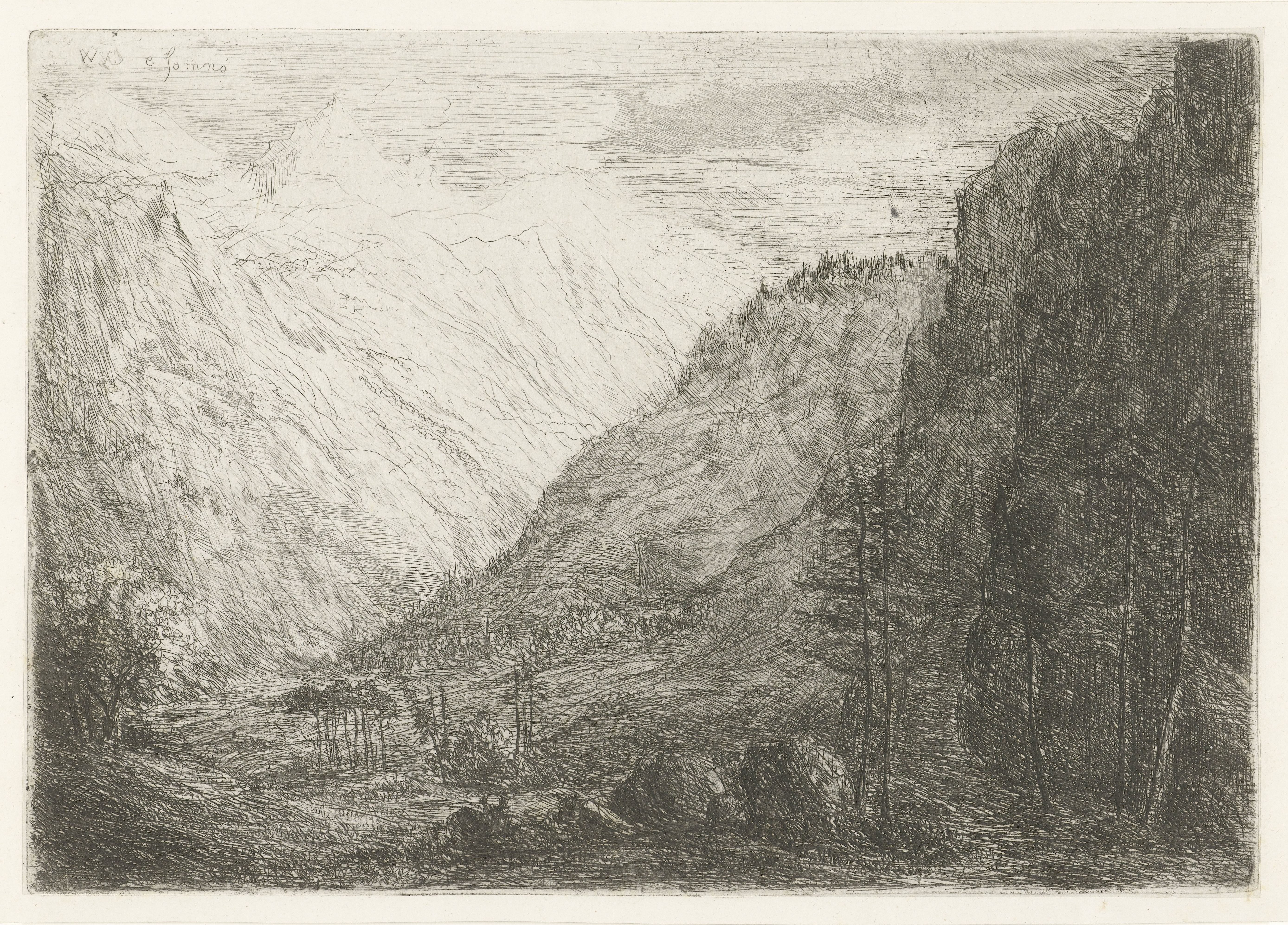 Gezicht op bergdal