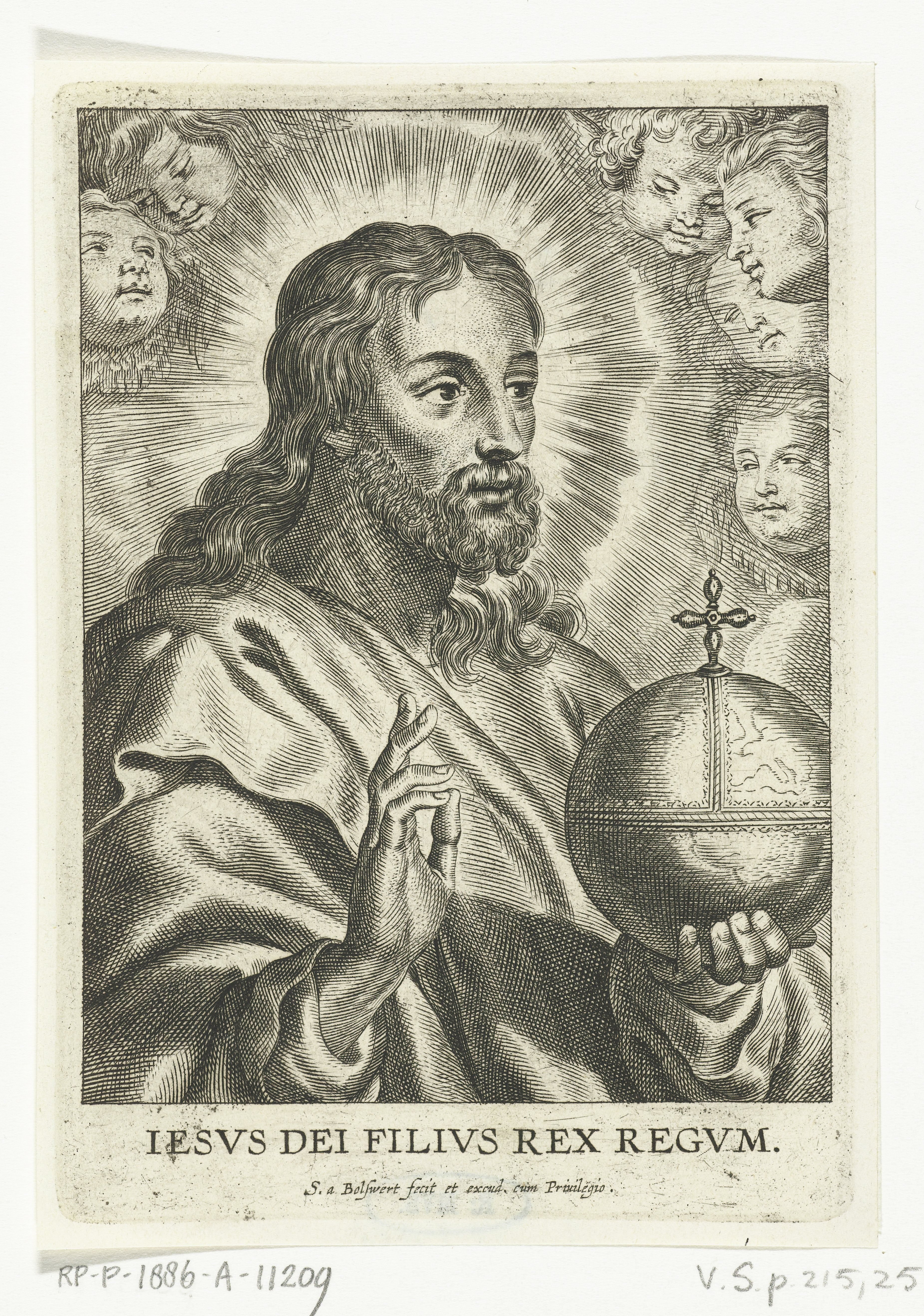 Christus als Salvator Mundi met cherubijnen