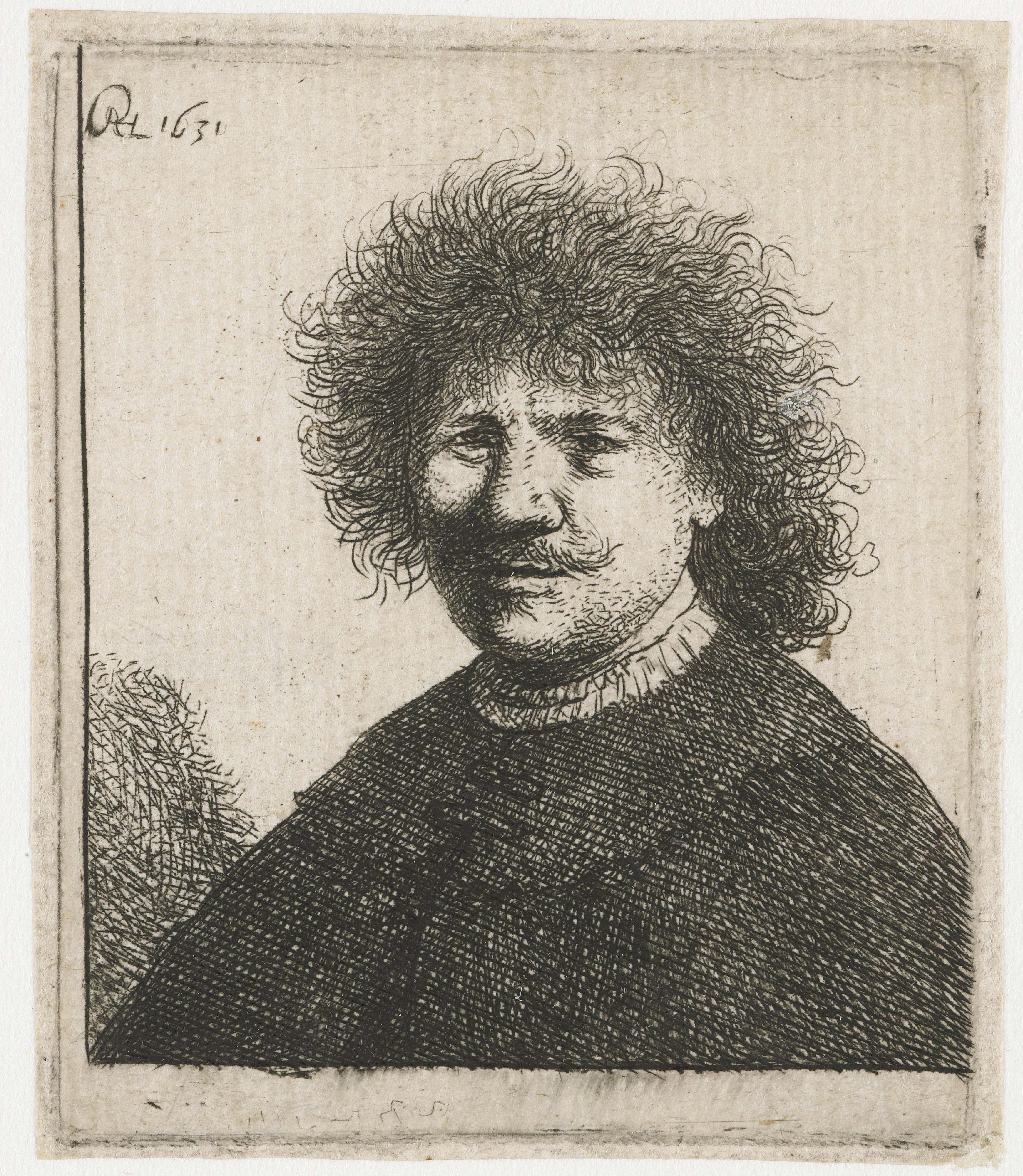 Self-portrait in a cloak with a falling collar: bust
