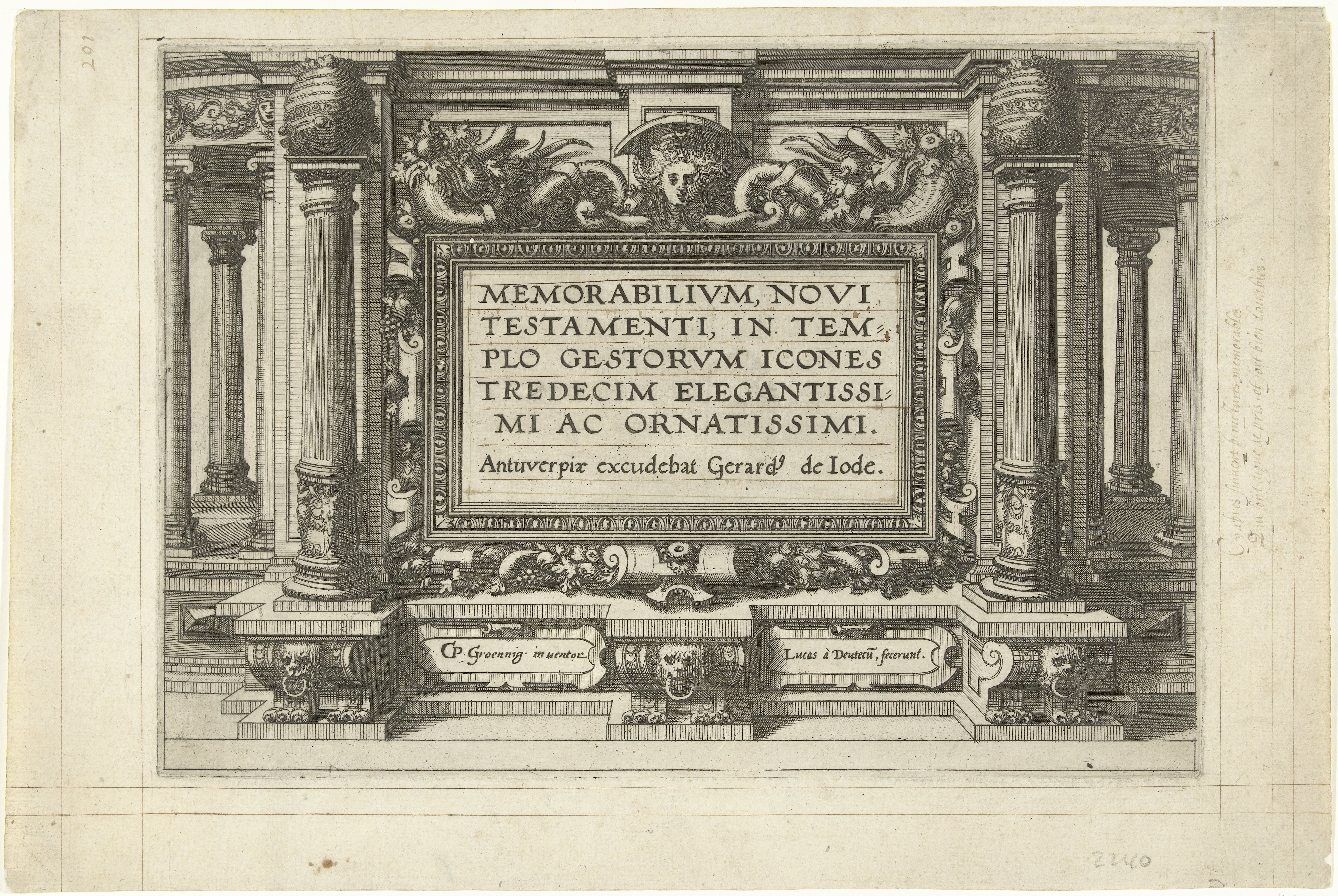 Memorabilivm Novi Testamenti in templo gestorvm icones tredecim elegantissimi ac ornatissimi