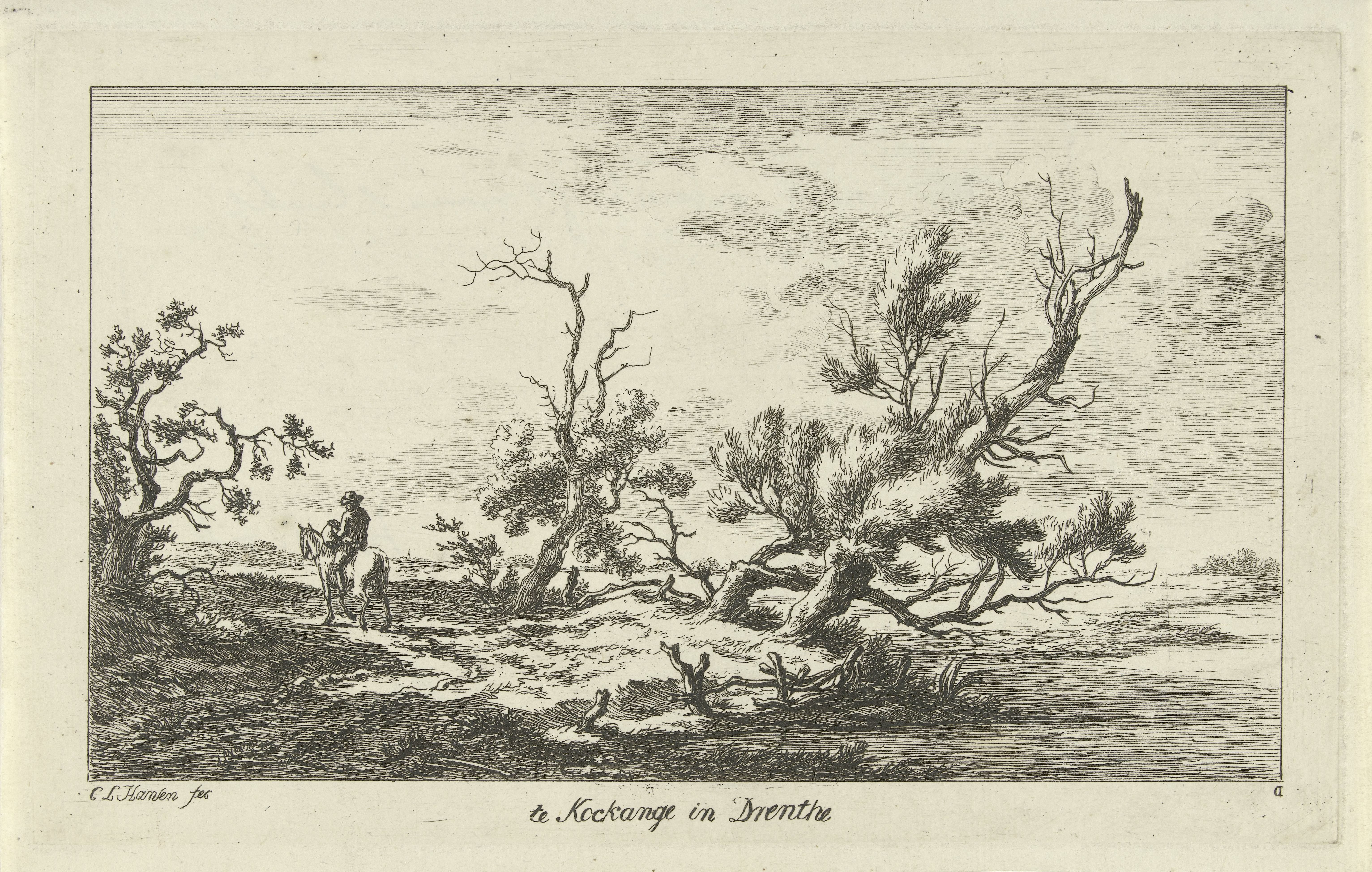Ruiter in een landschap