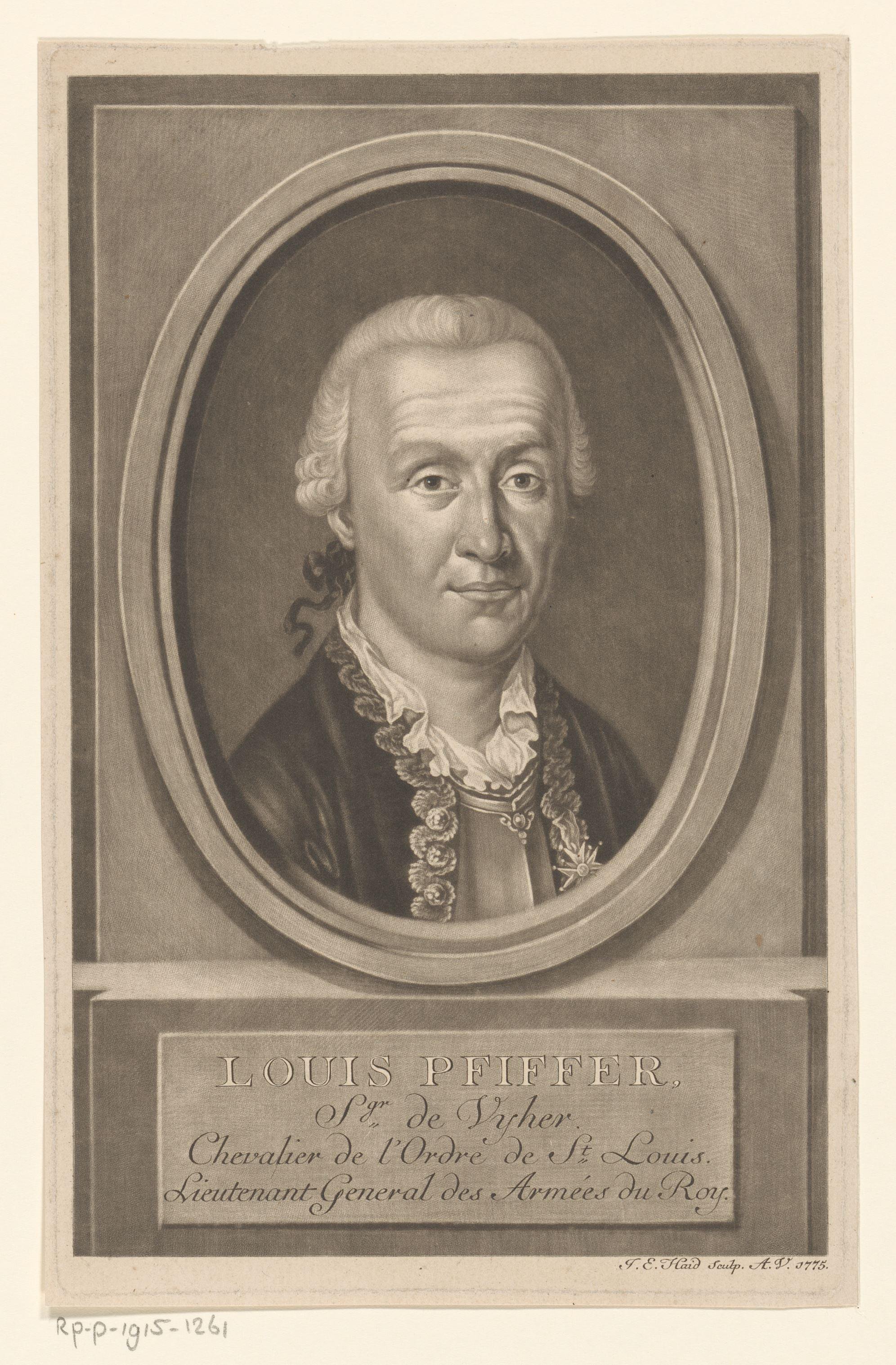 Portret van Franz Ludwig Pfyffer