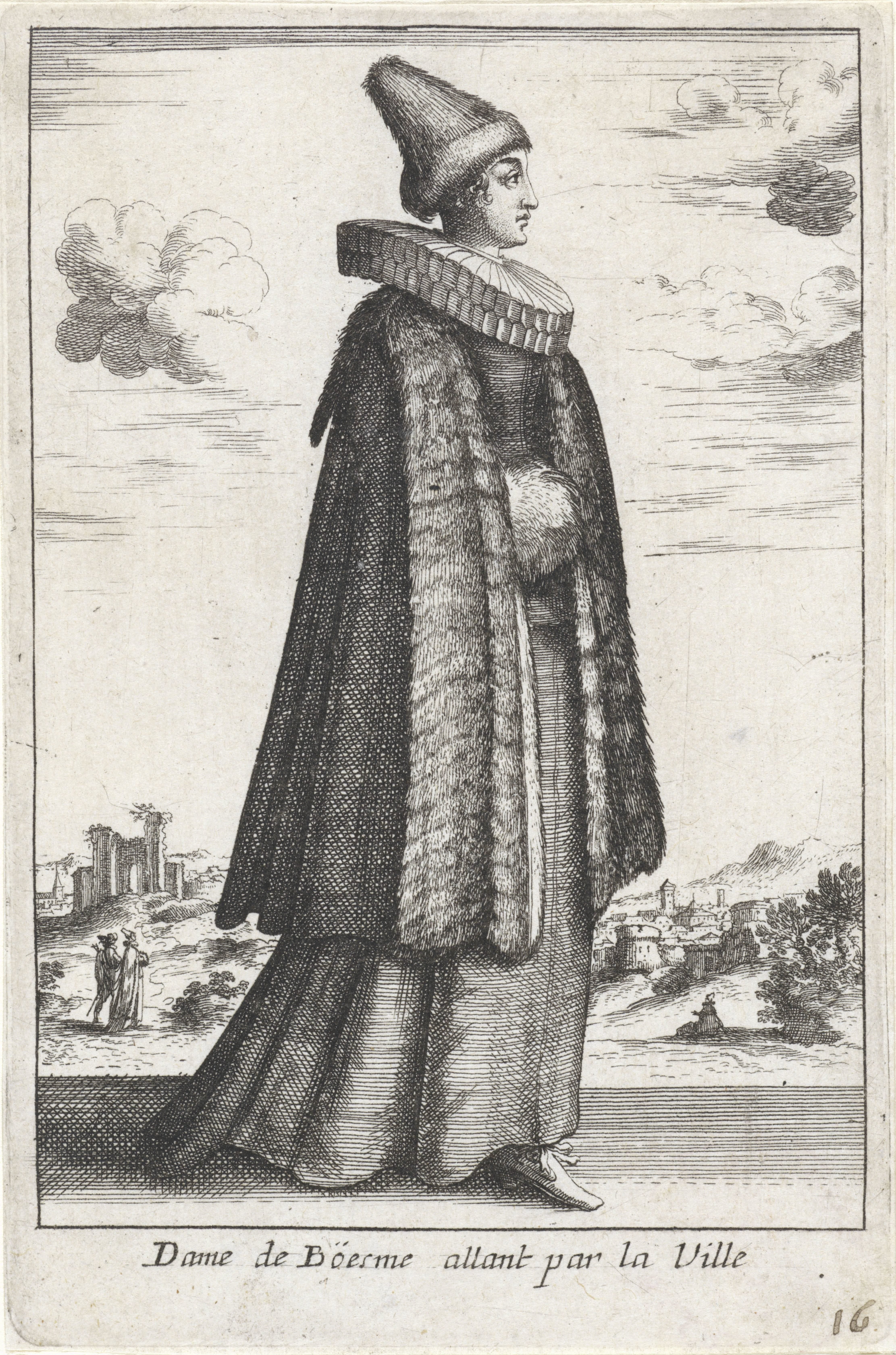 Dame de Böesme allant par la Ville