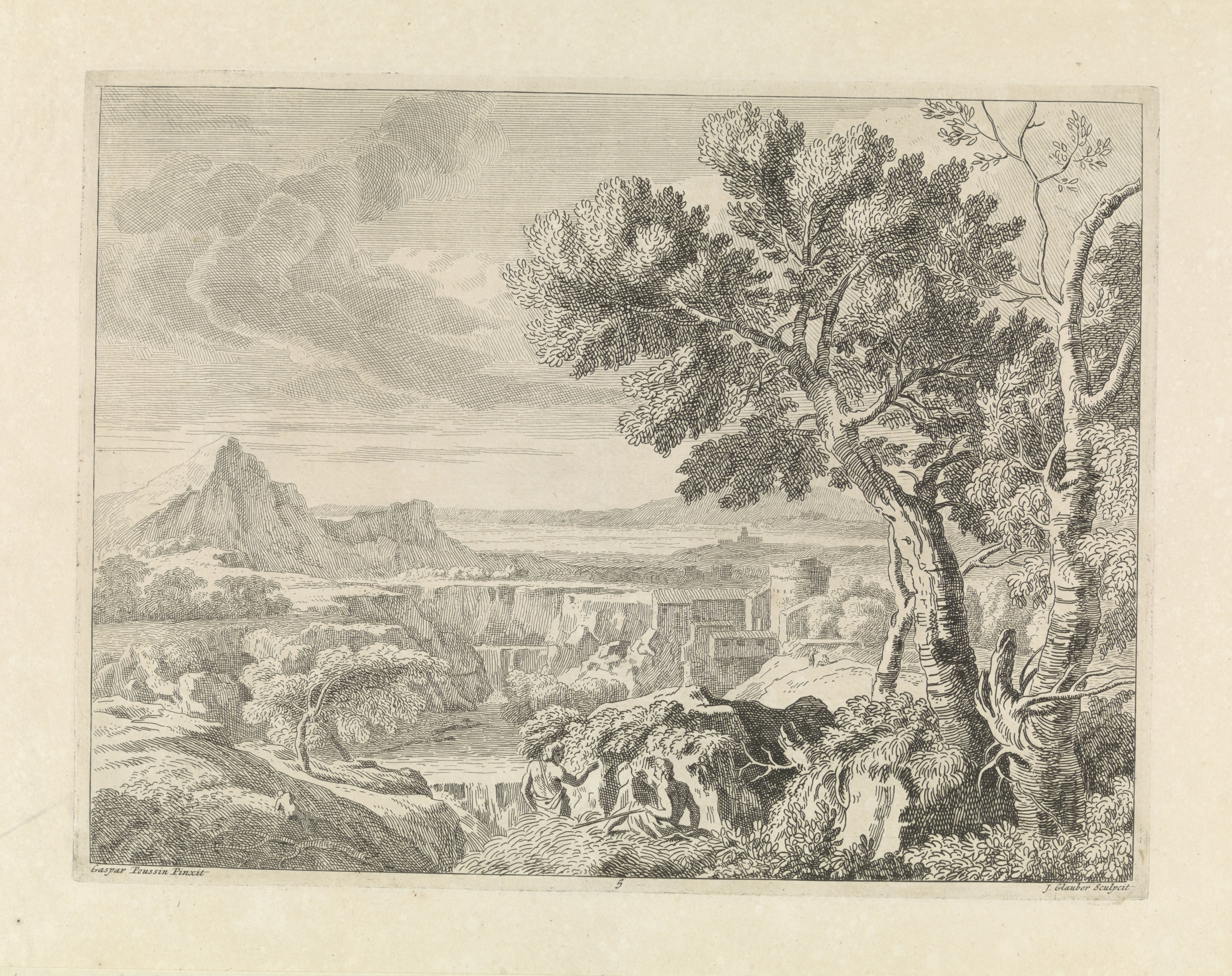 Landschap met ravijn en waterval