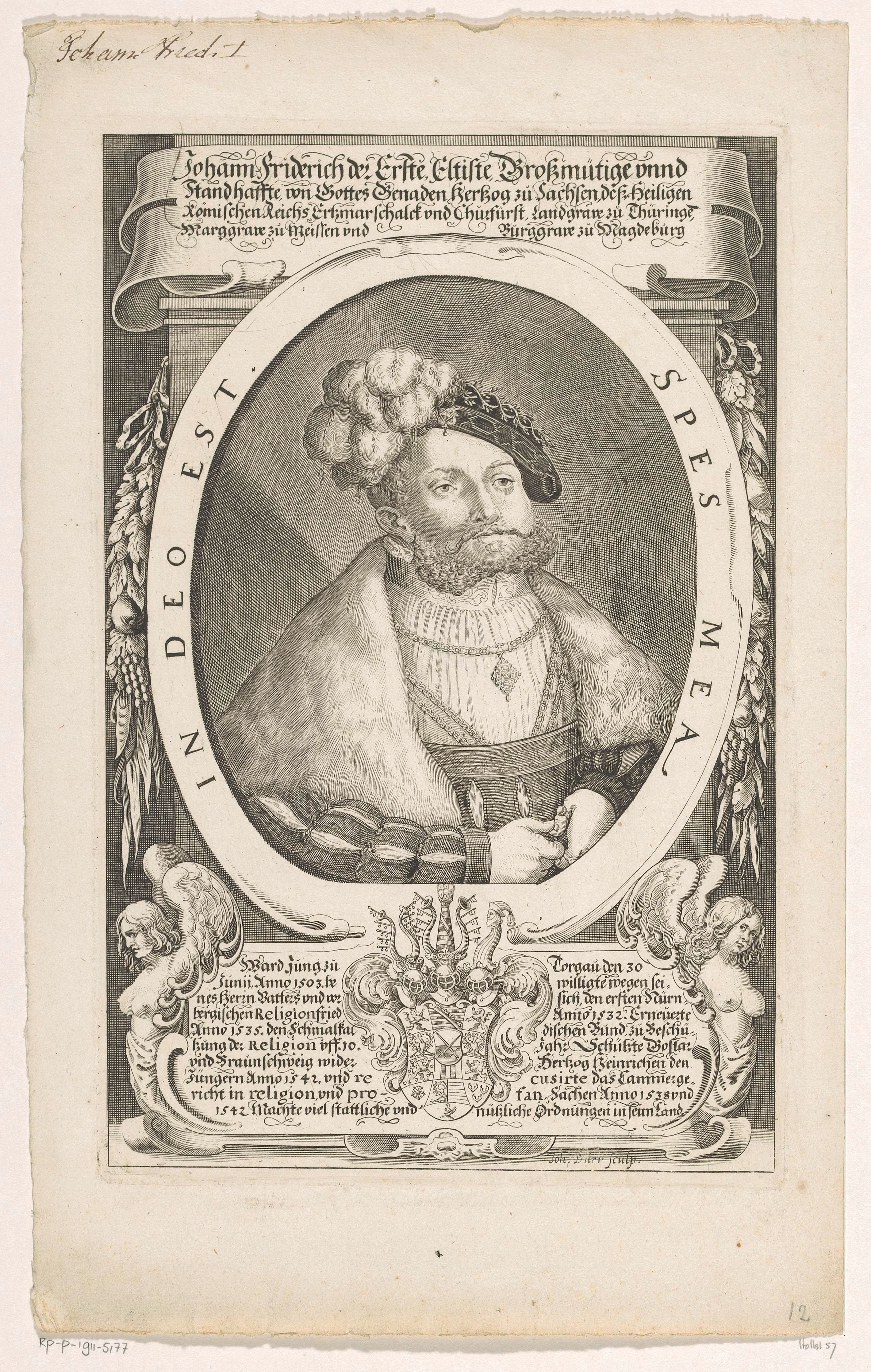 Portret van Johan Frederik I van Saksen