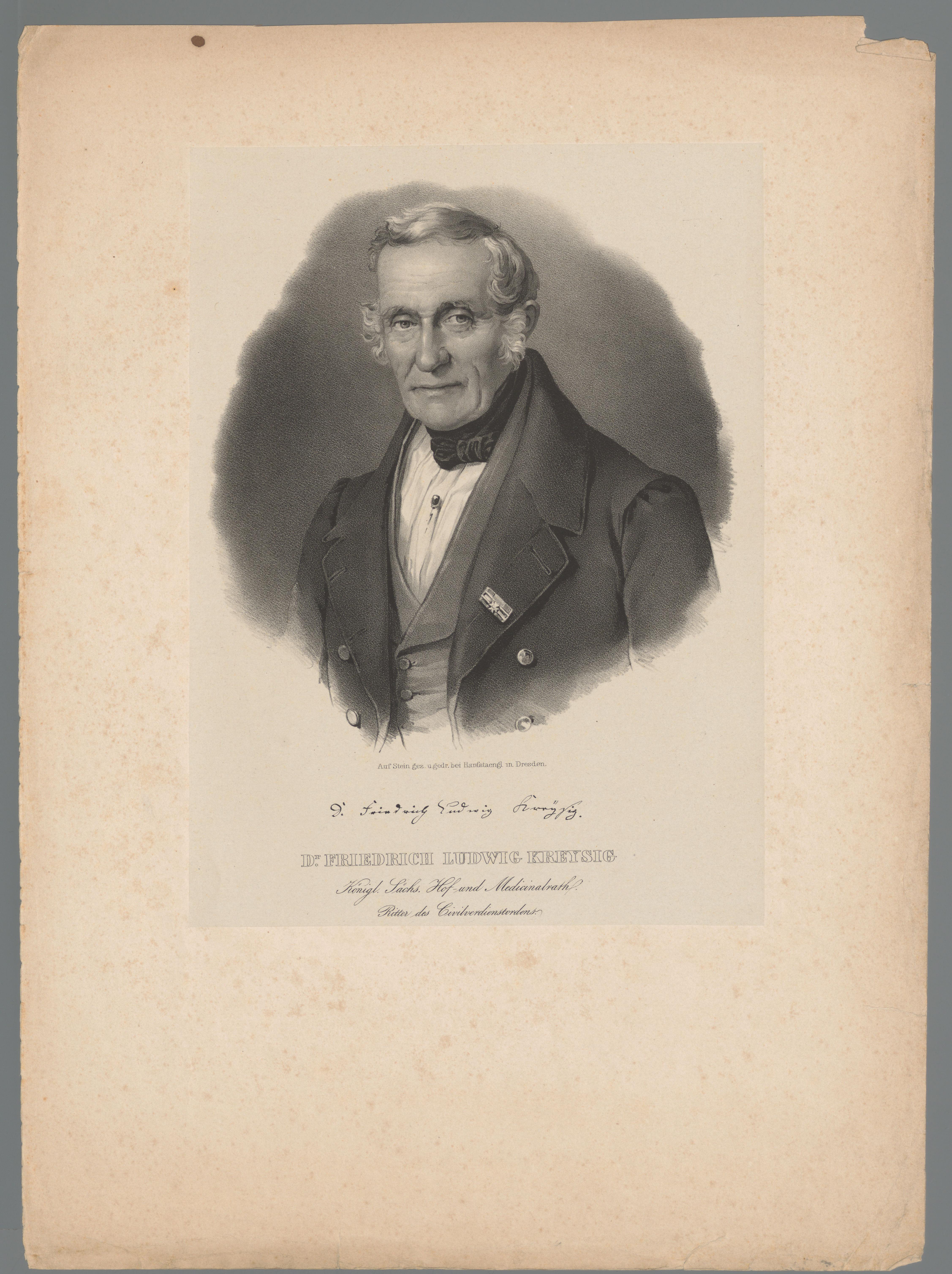 Portret van Friedrich Ludwig Kreysig