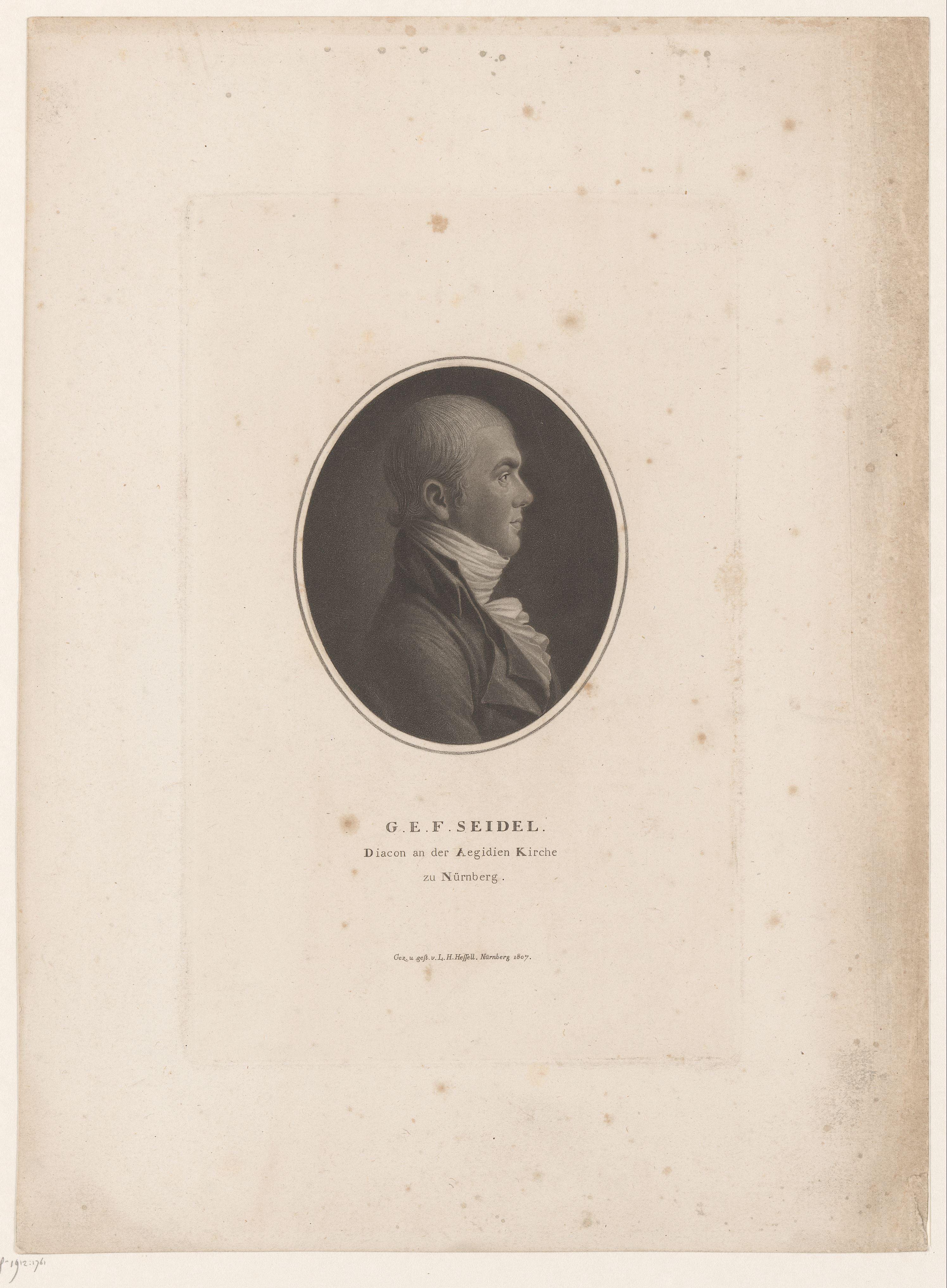 Portret van Gotthold Emanuel Friedrich Seidel