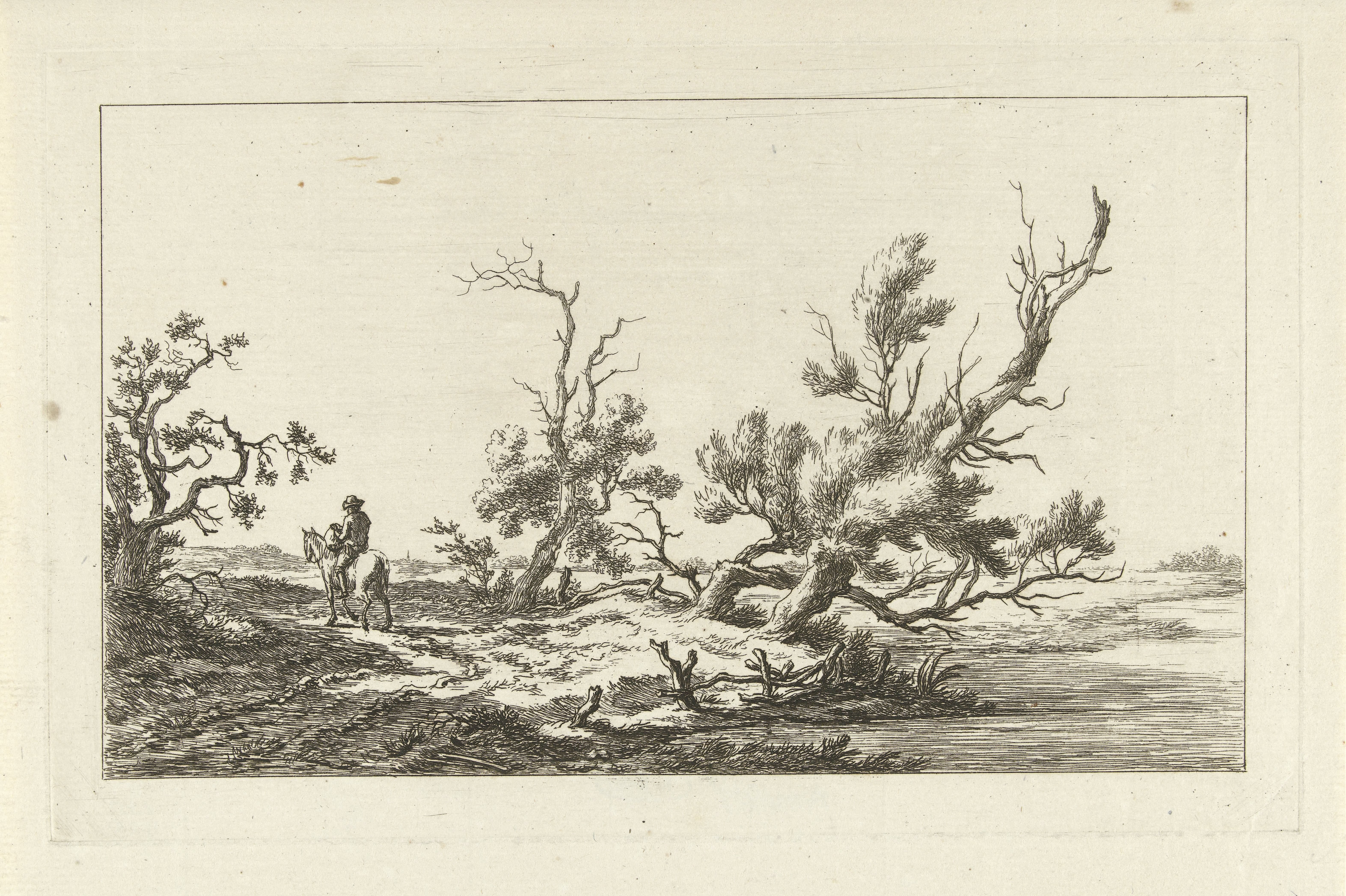 Ruiter in een landschap